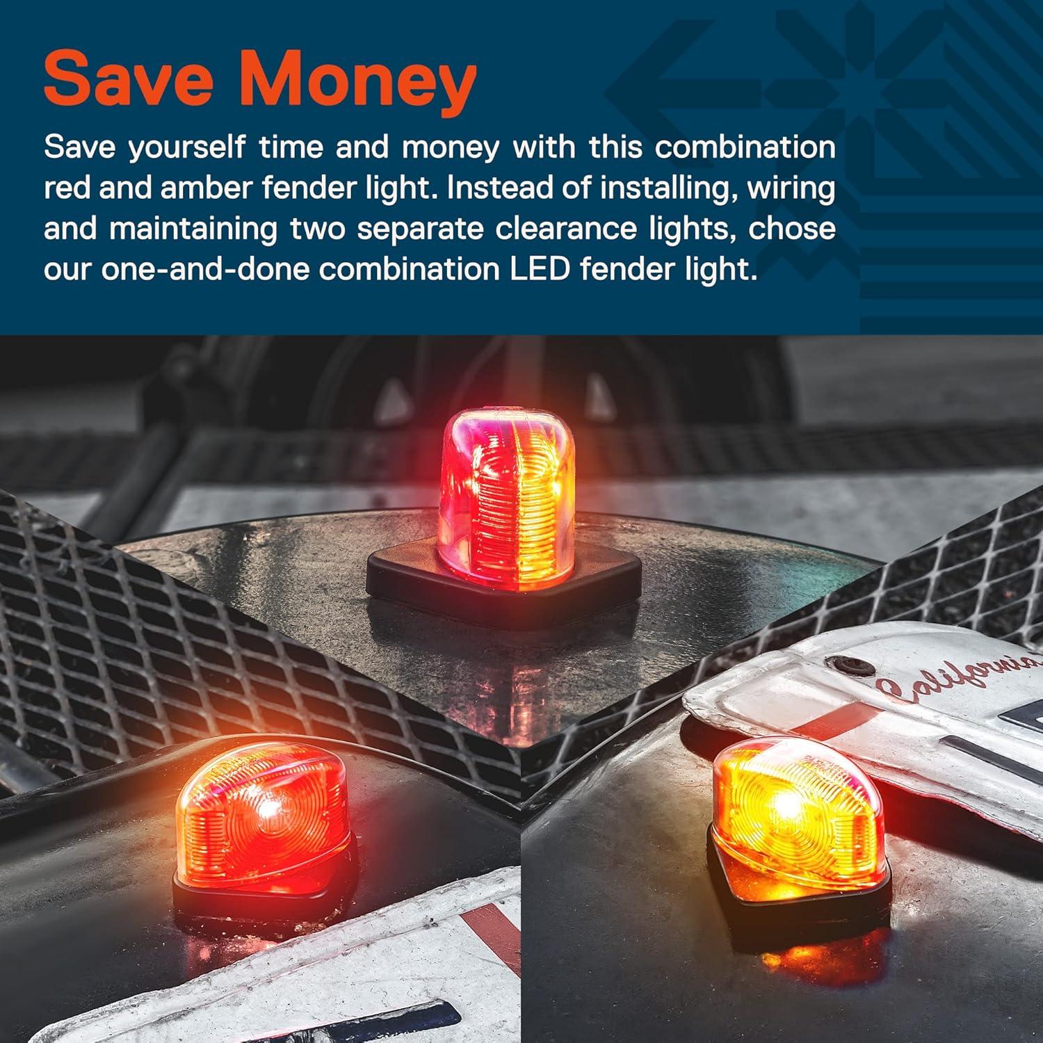 Juego de Luces LED de Guardabarros Rojo y Ámbar ONLINE LED STORE