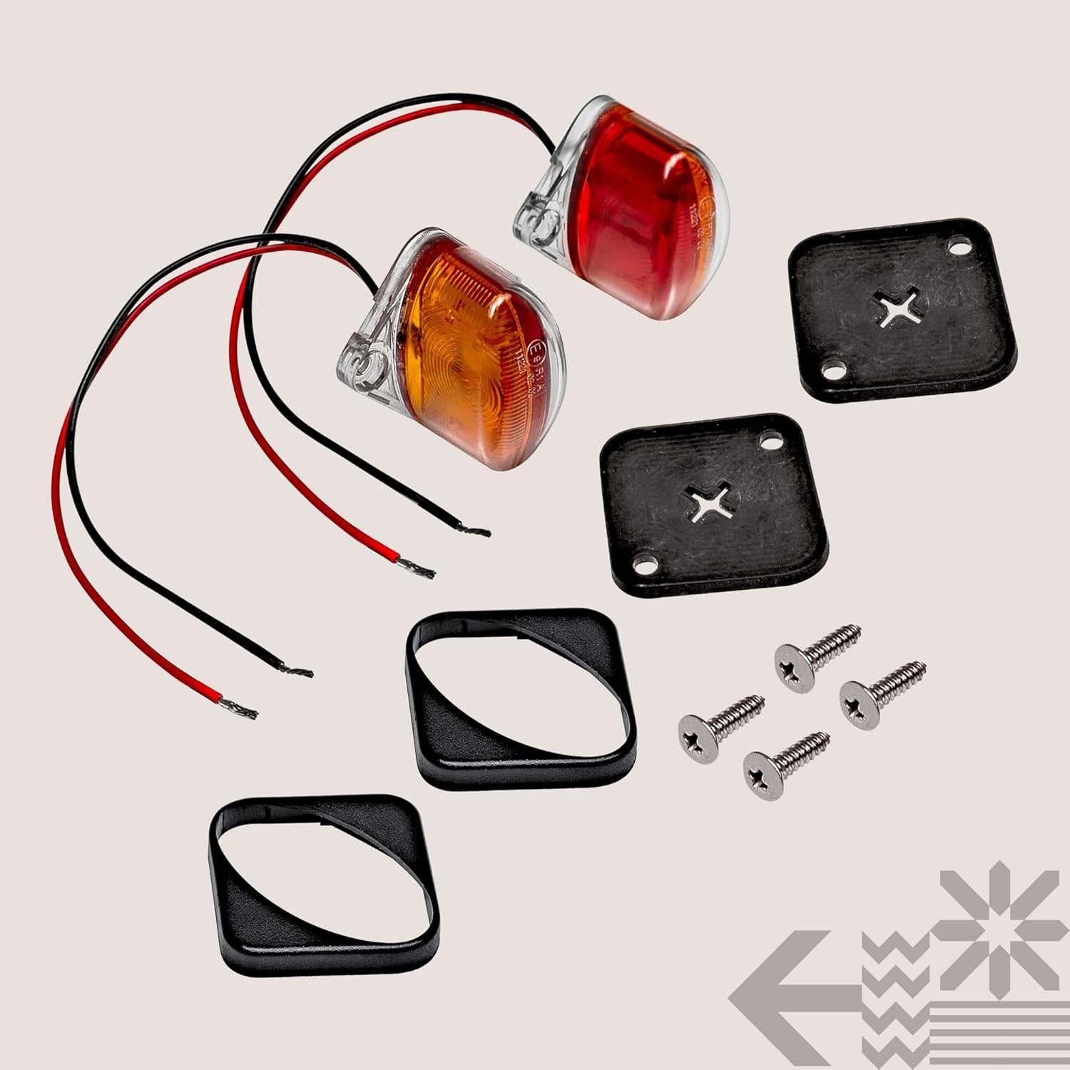 Juego de Luces LED de Guardabarros Rojo y Ámbar ONLINE LED STORE