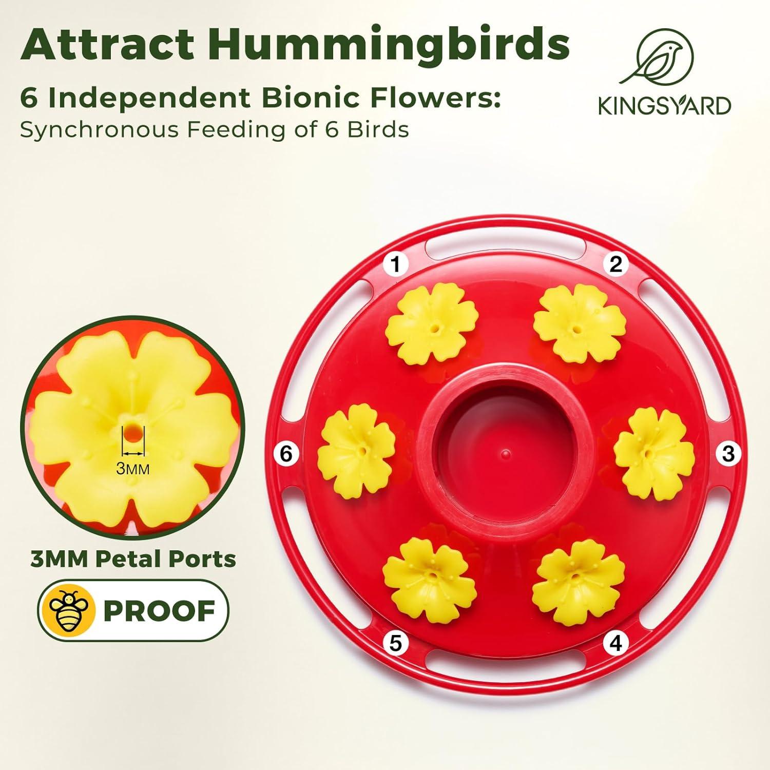 Alimentador de Colibríes de Vidrio Kingsyard 414g Colgante Rojo