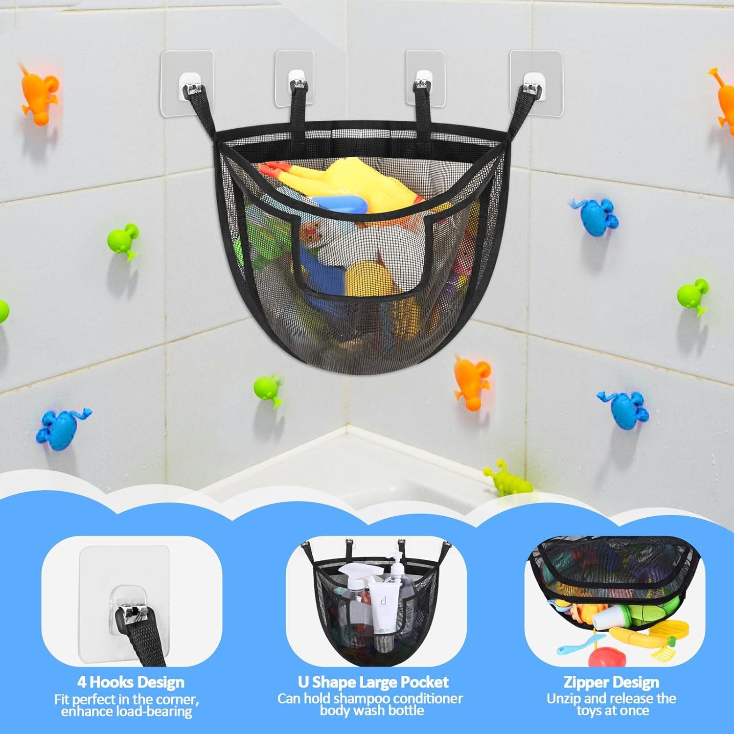 Organizador de Juguetes de Baño DOCMON Extra Grande Negro