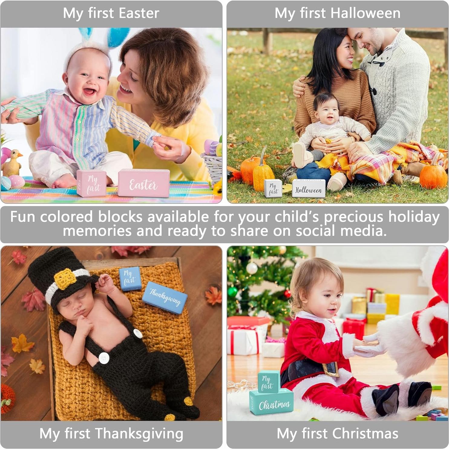 Bloques de Hitos Mensuales para Bebés Parkway Home Azul