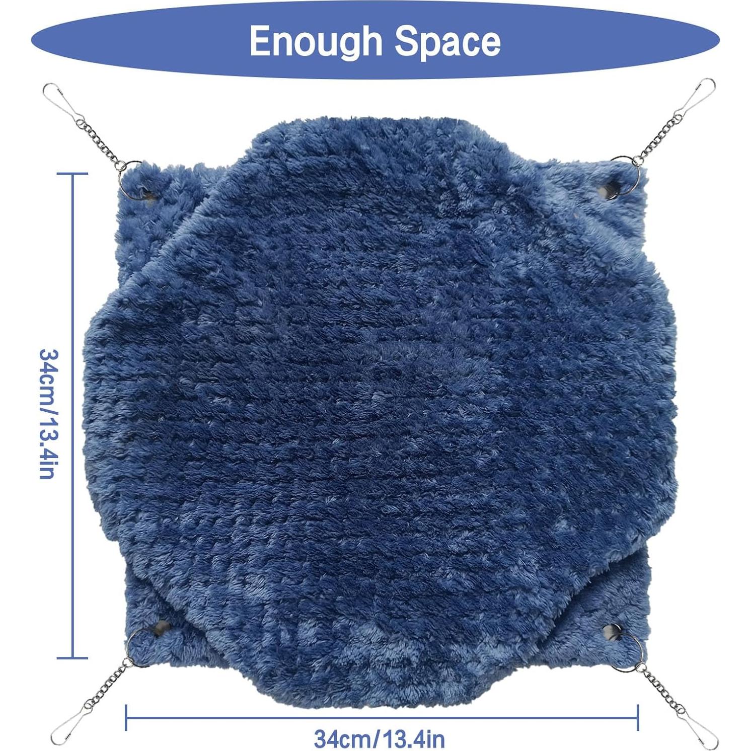 Hamaca Doble Capa Yanmucy para Pequeños Animales Azul 34x34cm