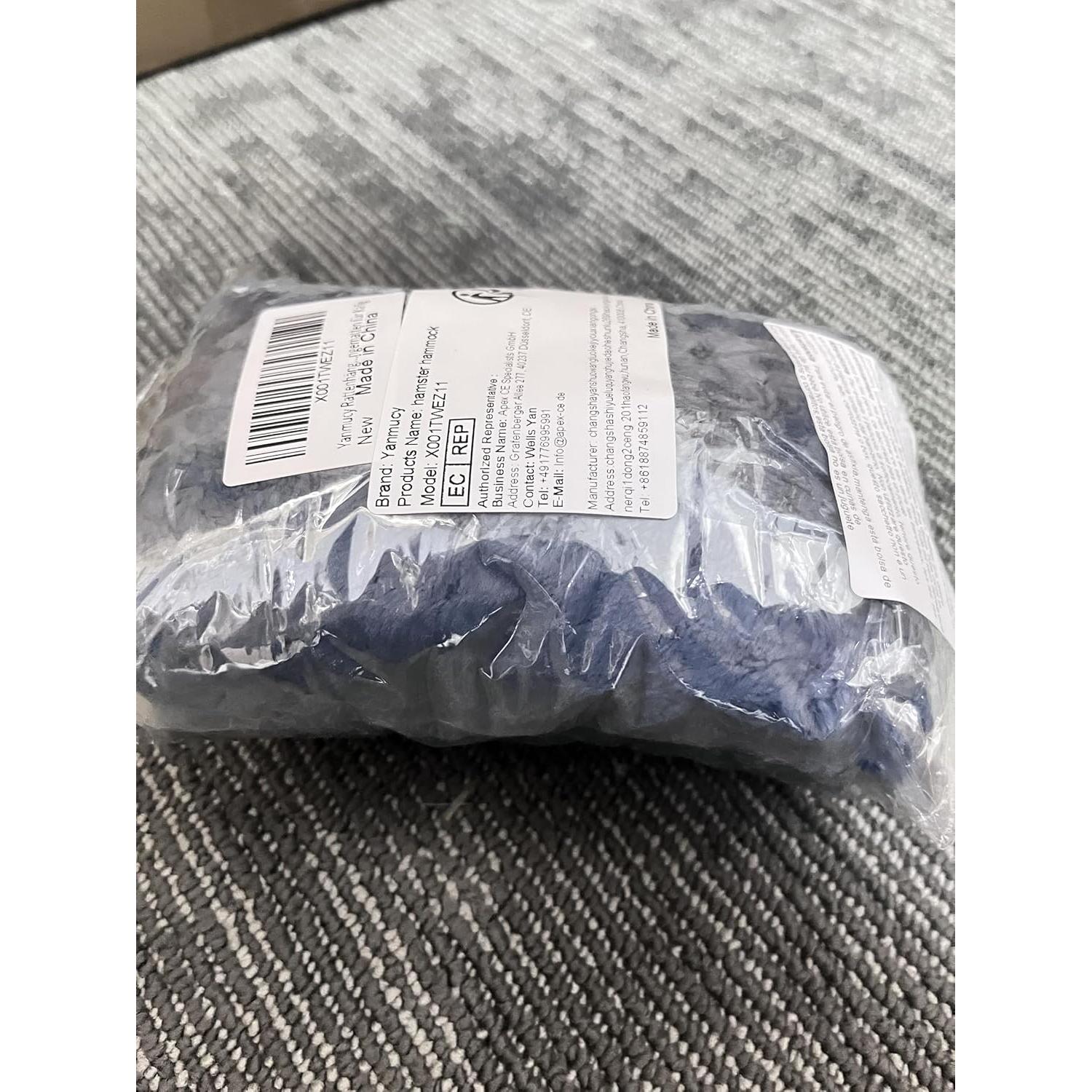 Hamaca Doble Capa Yanmucy para Pequeños Animales Azul 34x34cm