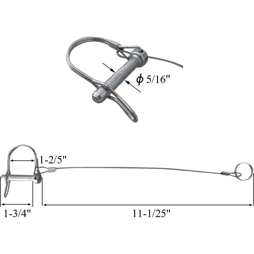 10 Pcs Pasador de Acoplador de Remolque YTMARINA 8mm x 45mm