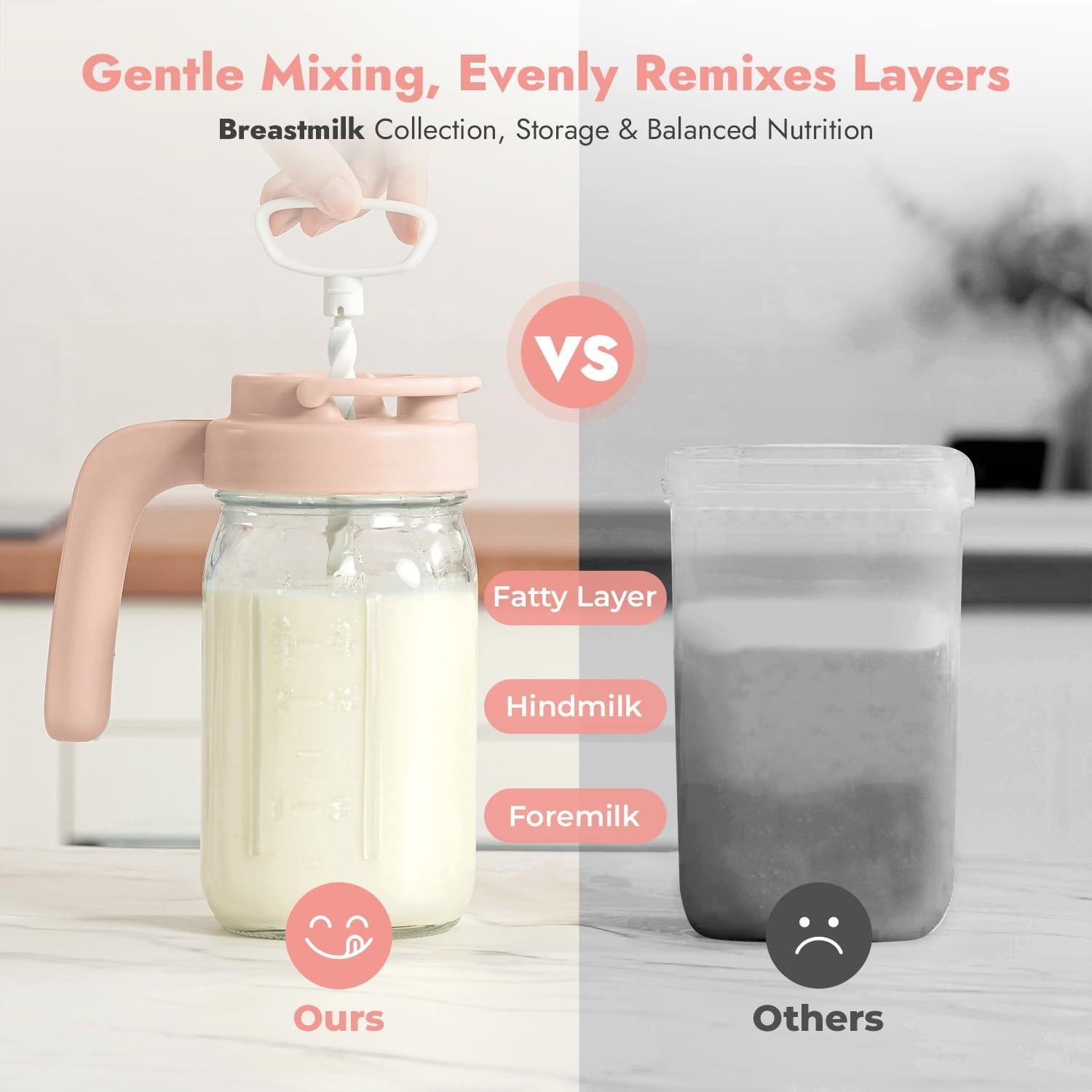 Jarra de vidrio Papablic 946ml para leche materna y fórmula