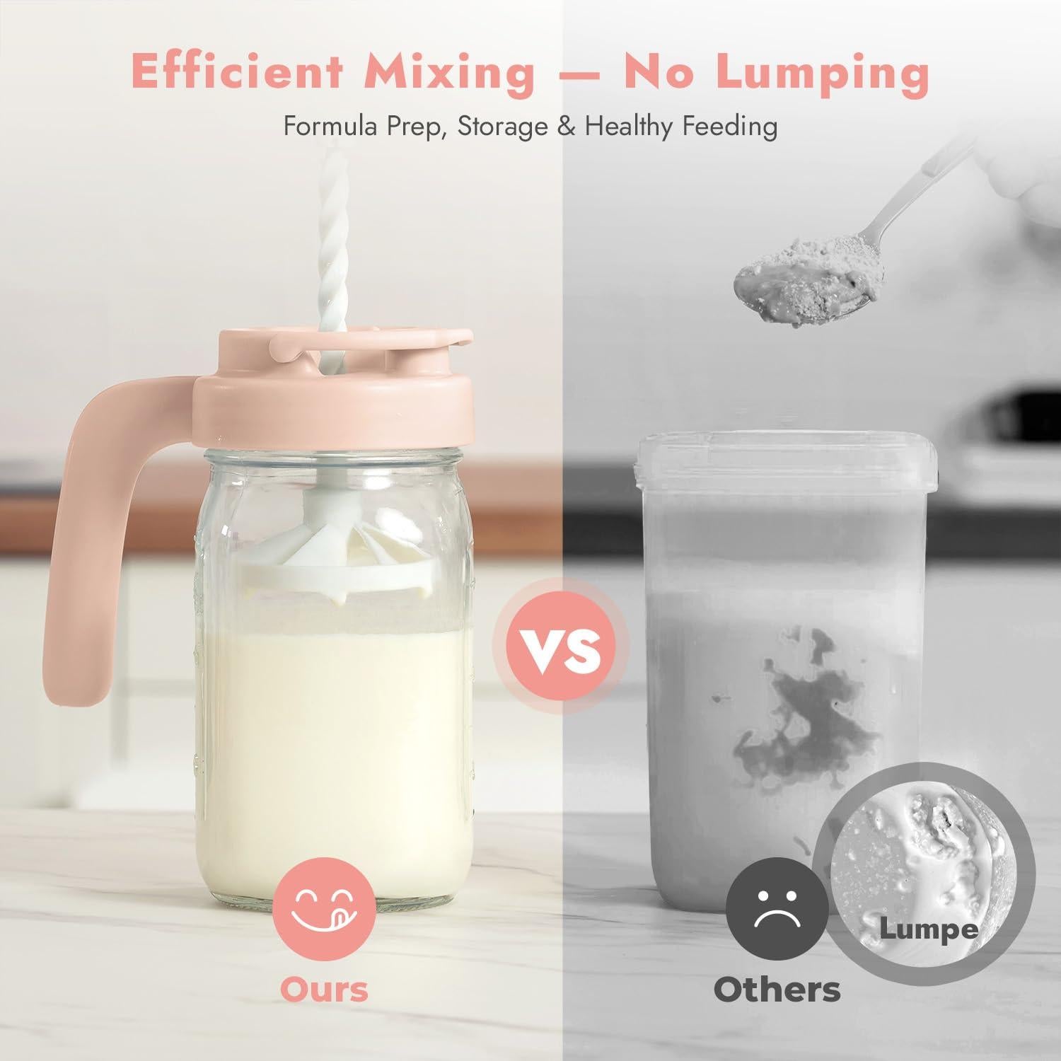 Jarra de vidrio Papablic 946ml para leche materna y fórmula