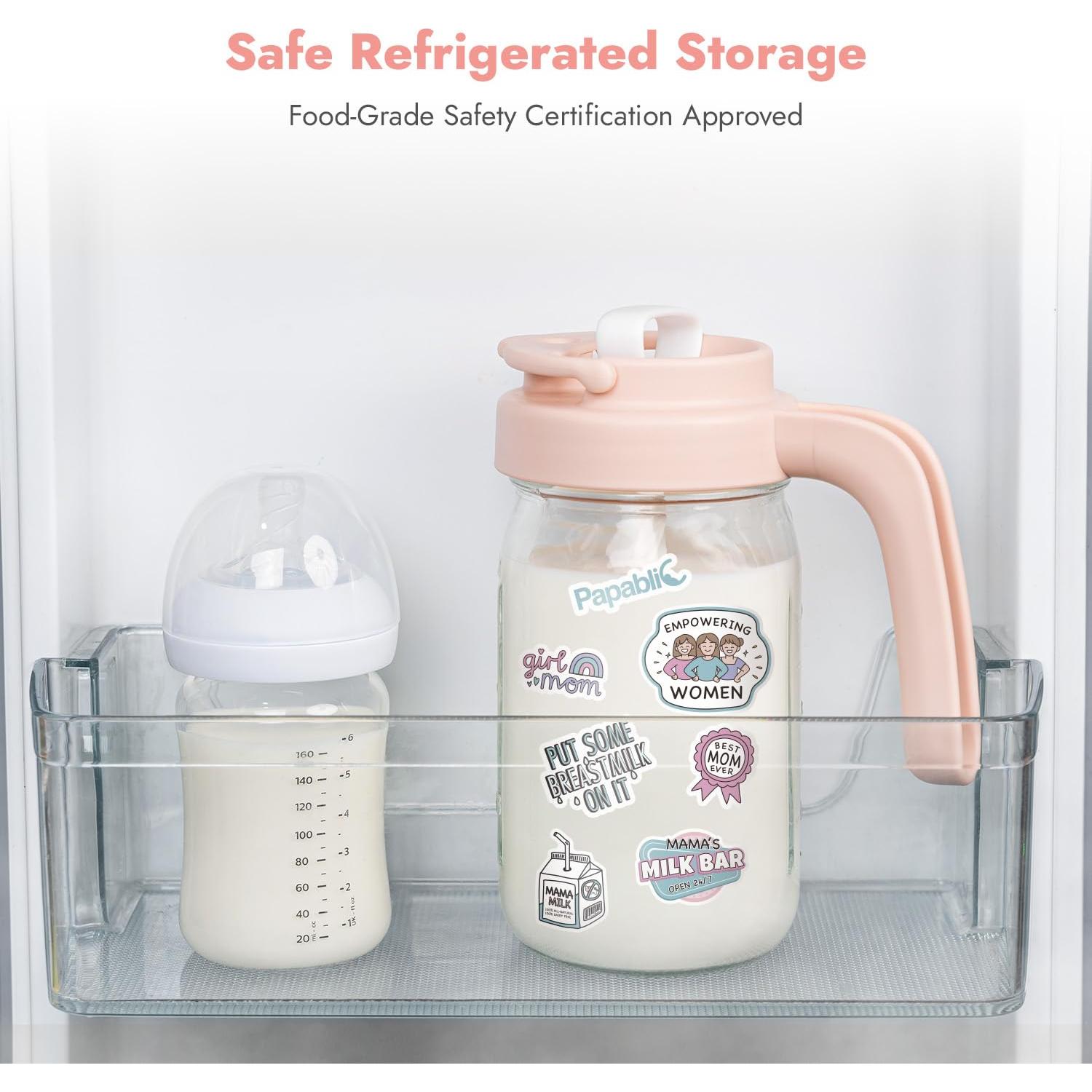 Jarra de vidrio Papablic 946ml para leche materna y fórmula
