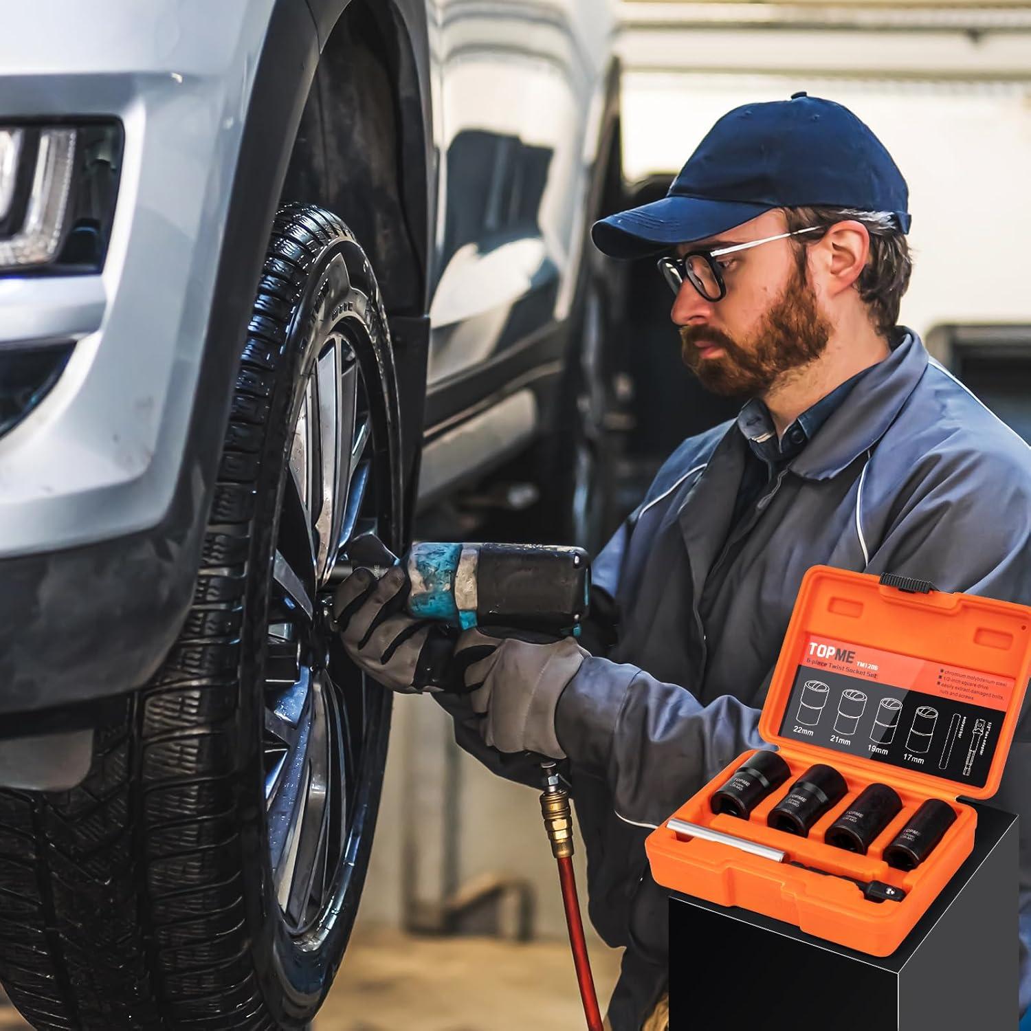 Juego de Extractores de Tuercas de Rueda TOPME 6 Piezas 17-22mm