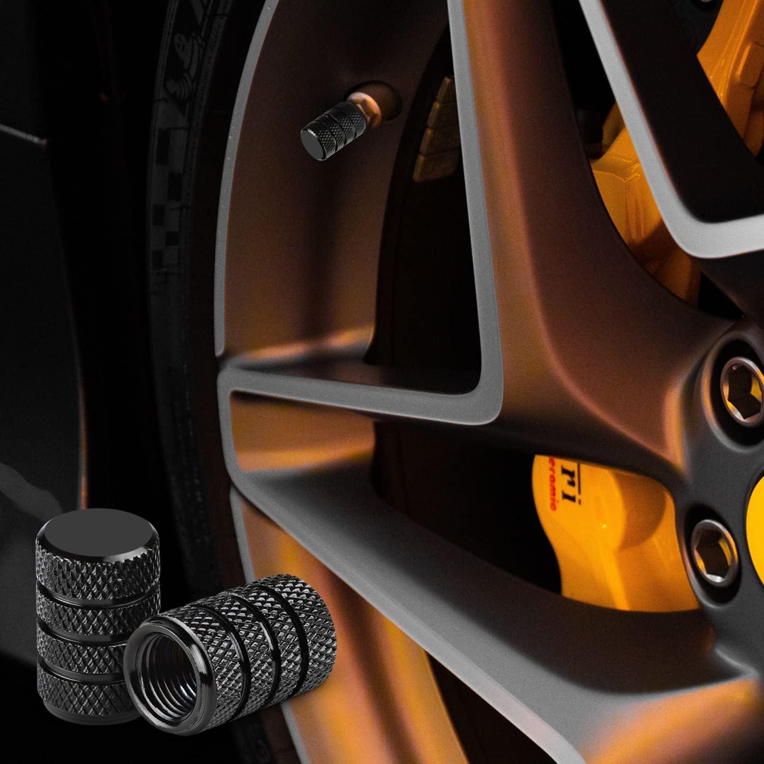 Tapas de Válvula de Neumático Ouzorp 12PCS Universal Negro