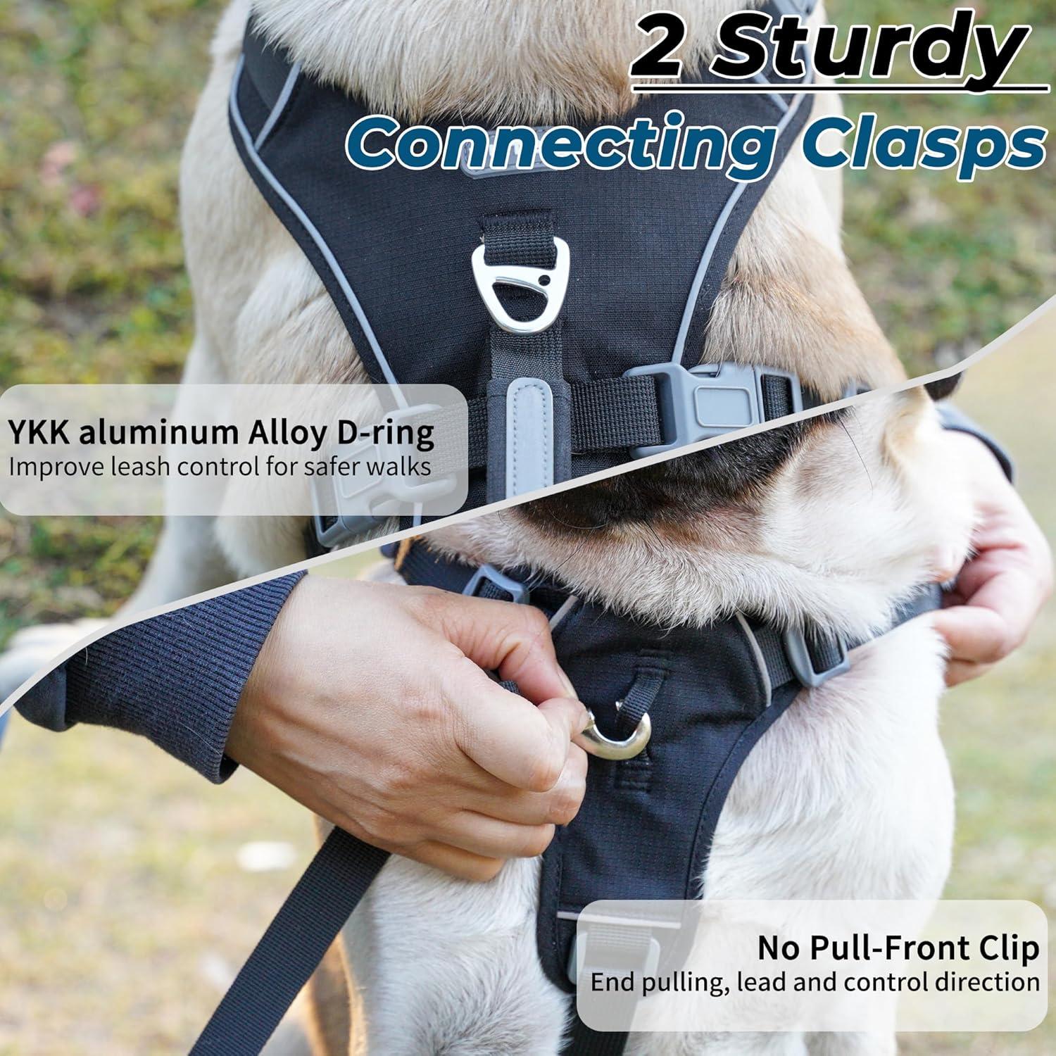 Arnés y Correa para Perros Wuffley XS Negro, Reflectante