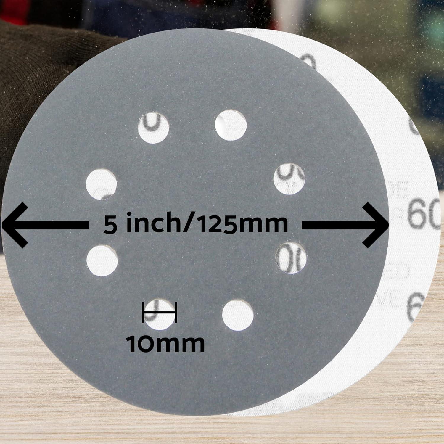 Discos de Lijado Húmedo y Seco 5" S&F 60 pcs Carburo Silicio