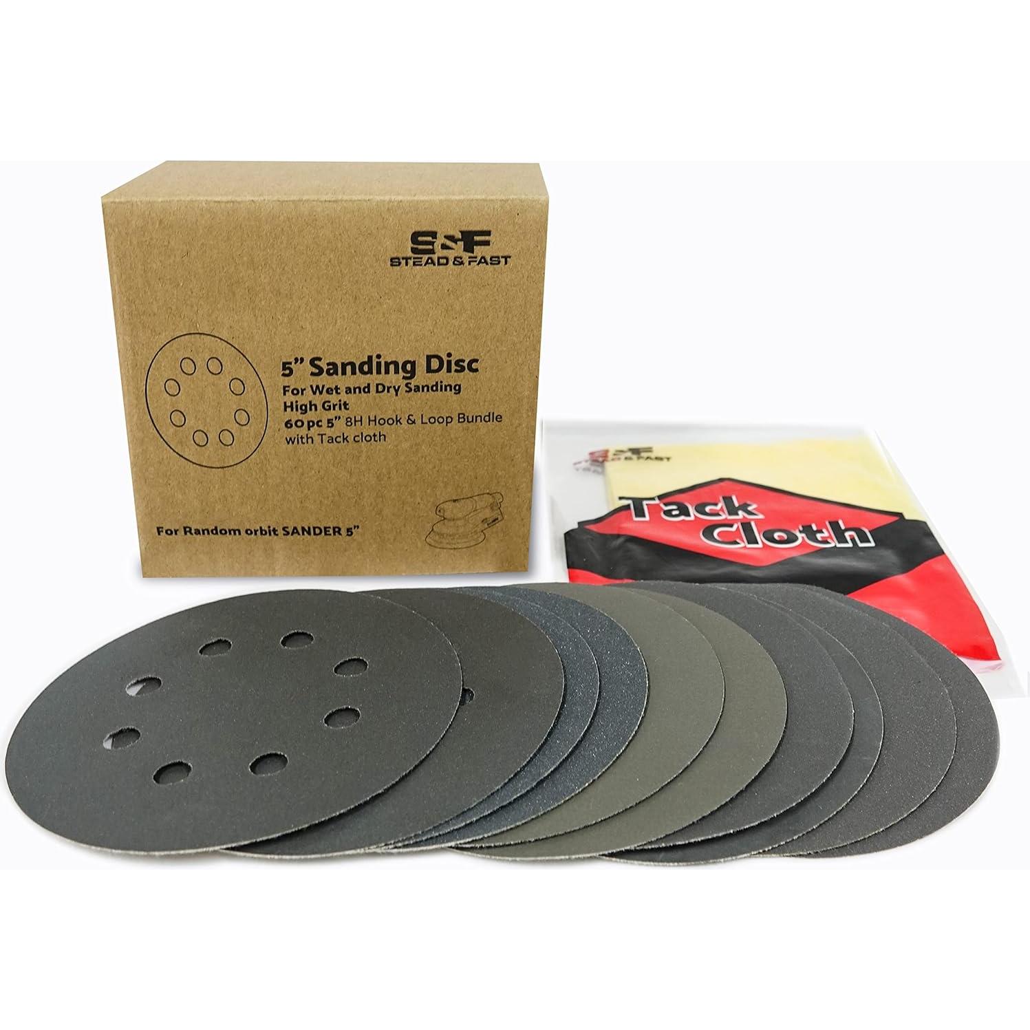 Discos de Lijado Húmedo y Seco 5" S&F 60 pcs Carburo Silicio