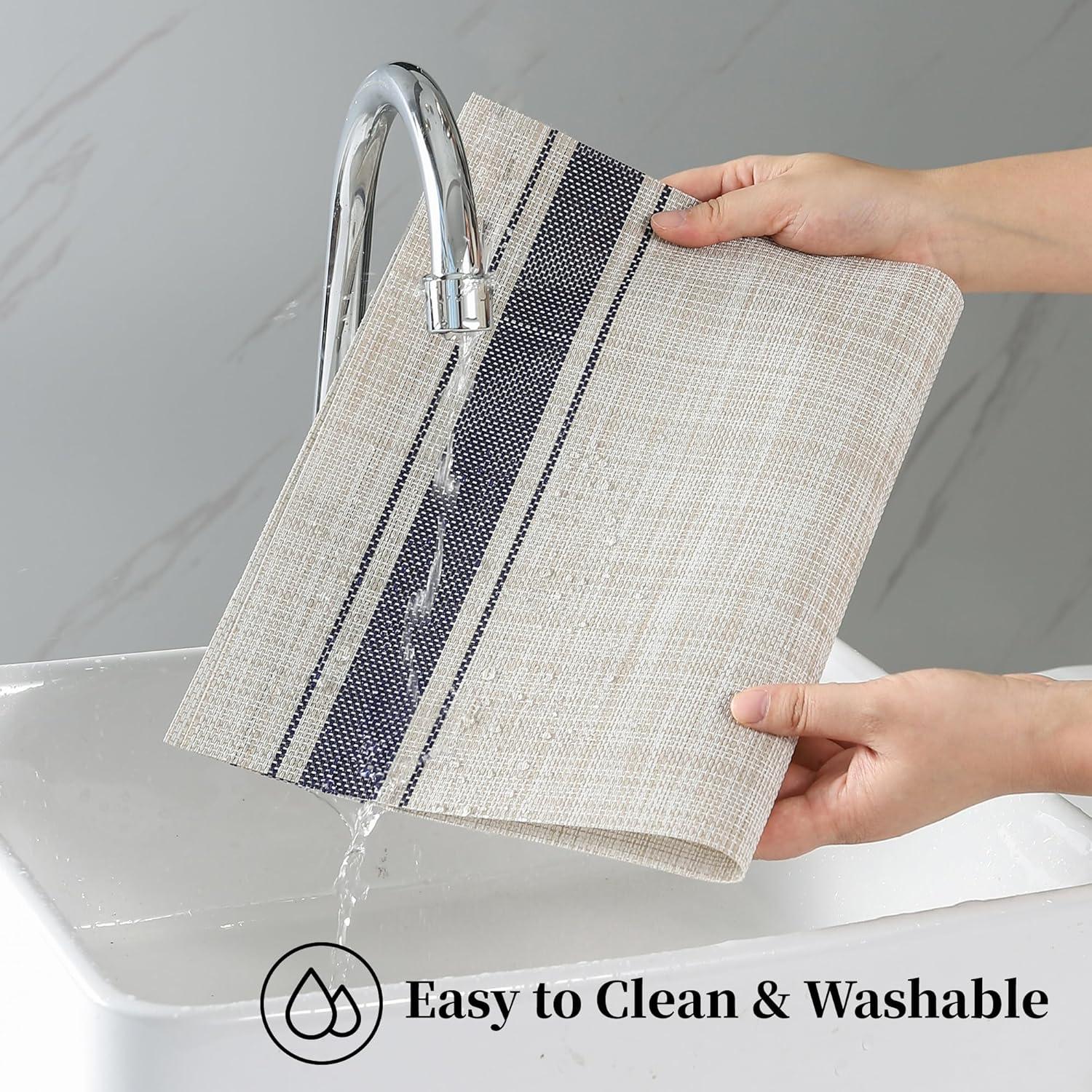 Manteles Individuales Leetaltree Caqui-Azul Juego de 6