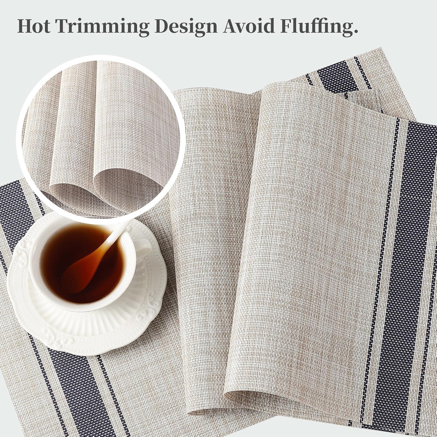 Manteles Individuales Leetaltree Caqui-Azul Juego de 6