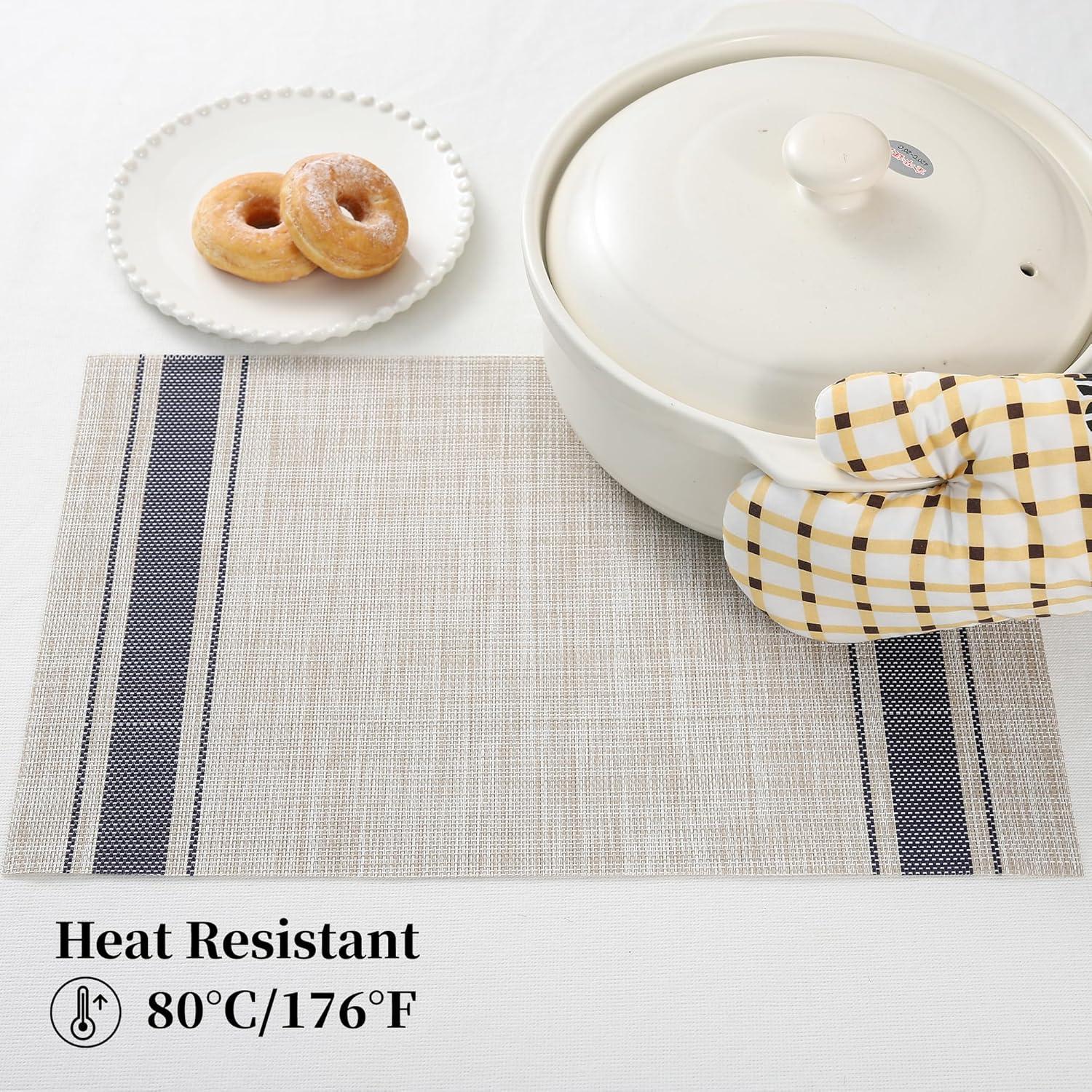 Manteles Individuales Leetaltree Caqui-Azul Juego de 6