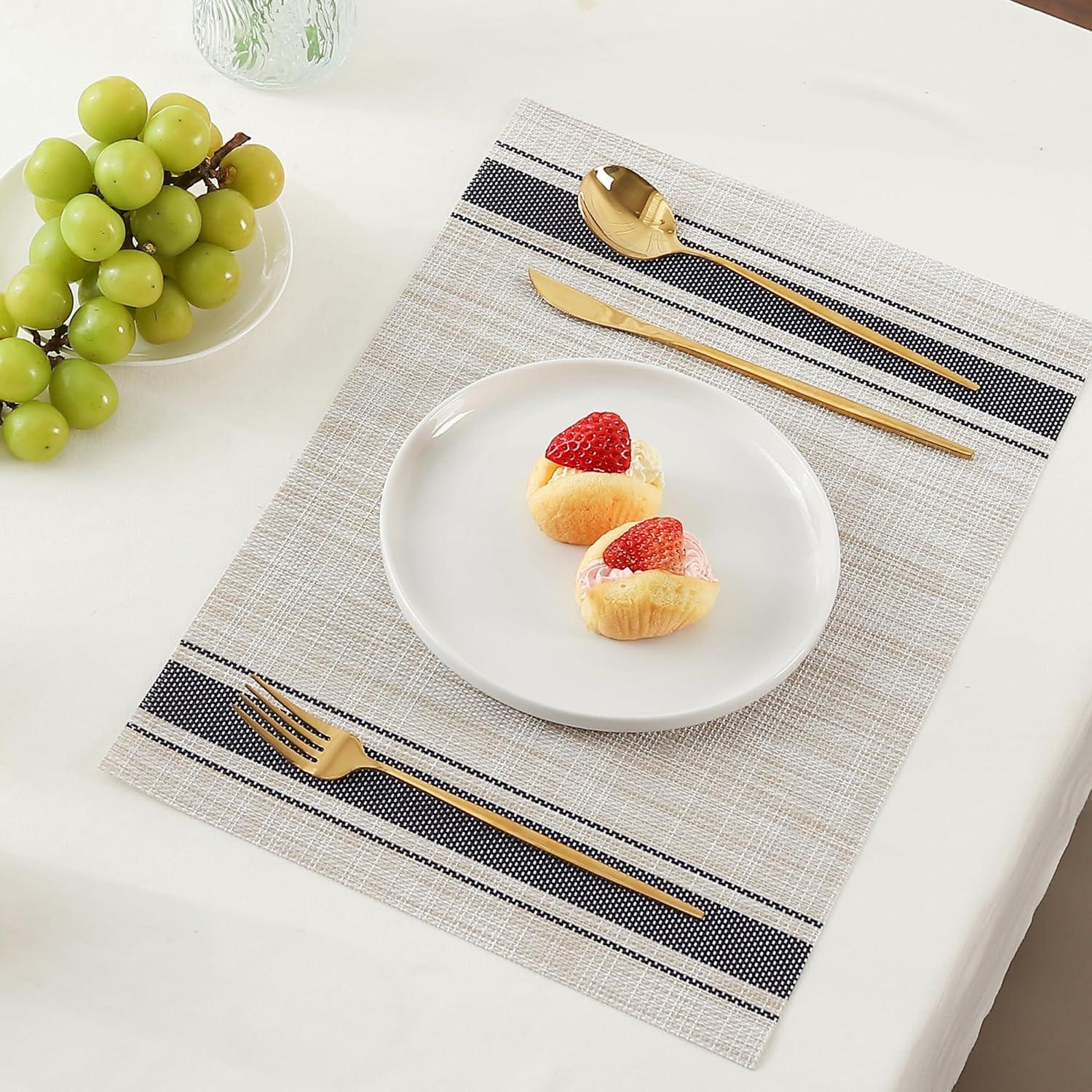 Manteles Individuales Leetaltree Caqui-Azul Juego de 6