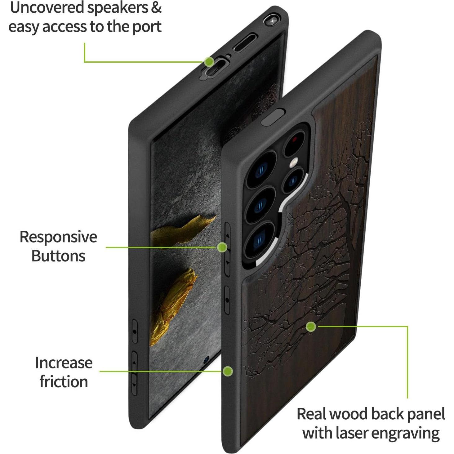 Funda de Madera Carveit para Galaxy S24 Ultra - TPU Suave