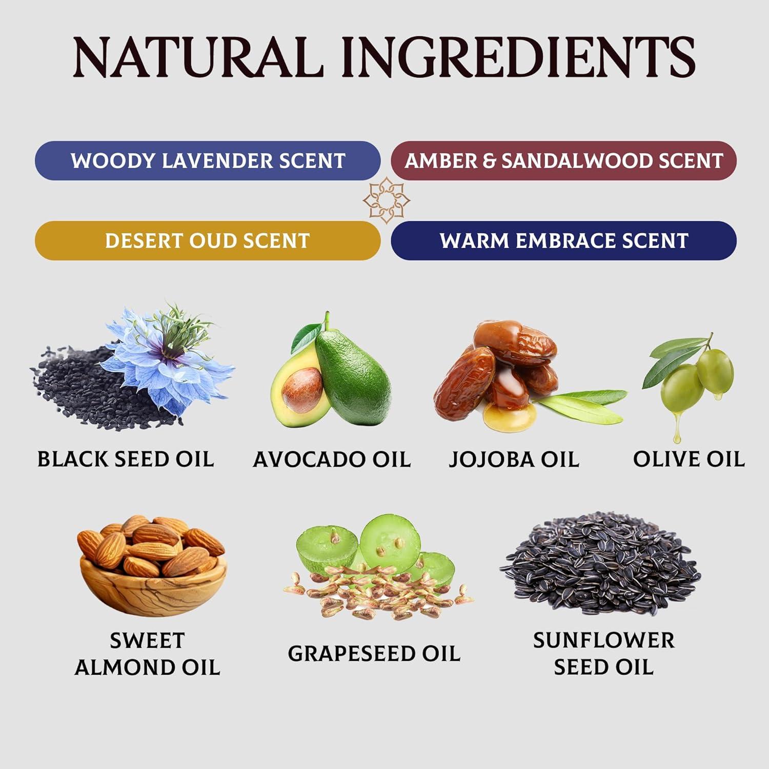 Aceite para Barba H HABIBI - Paquete de 4 Fragancias Naturales