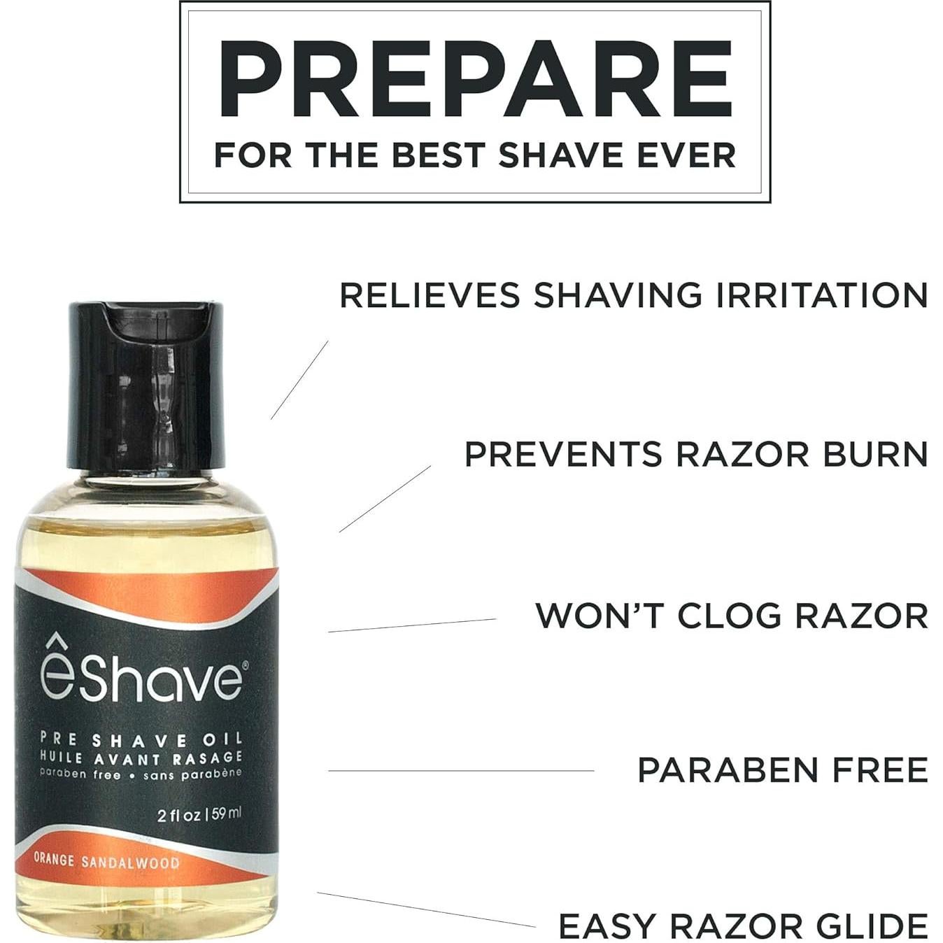 Aceite Pre Afeitado eShave 60 ml - Sándalo Naranja, Suave y Protector