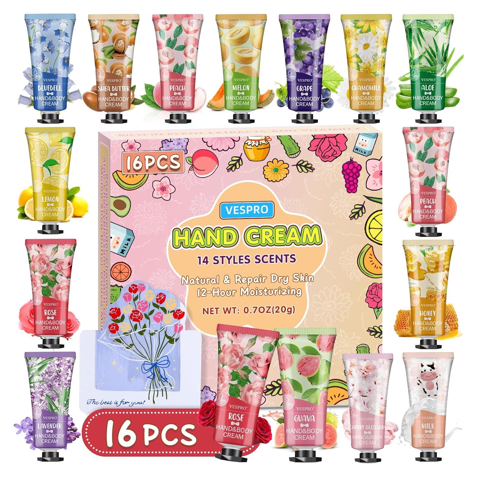 Set de 16 Crema de Manos VESPRO - 14 Fragancias Hidratantes