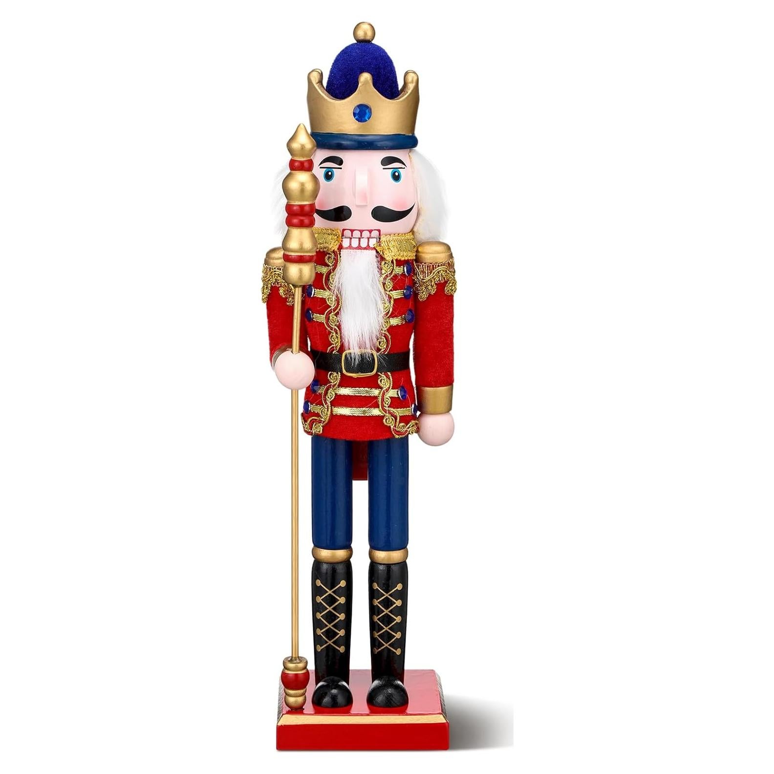 Cascanueces de Madera Karenhi 38 cm Rey Clásico Decoración Navideña