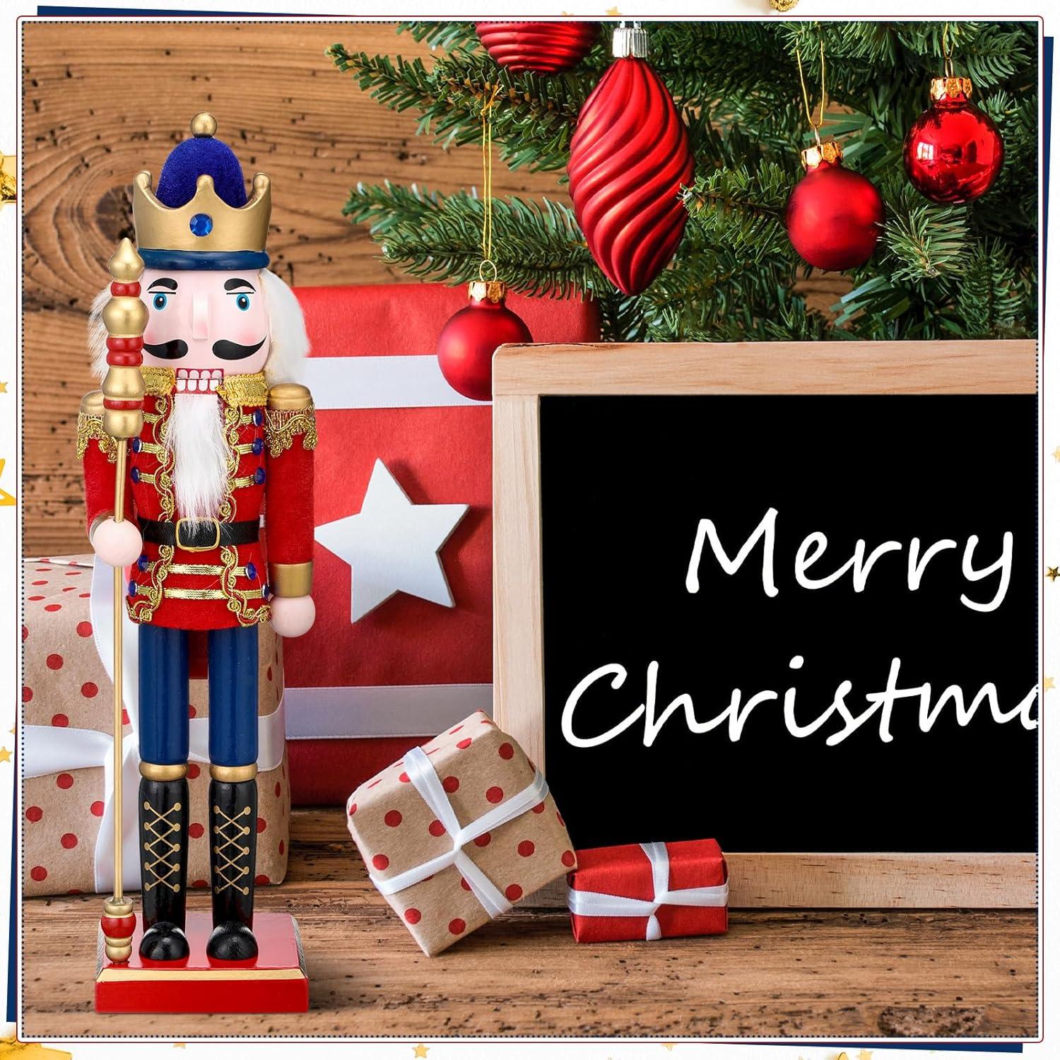 Cascanueces de Madera Karenhi 38 cm Rey Clásico Decoración Navideña