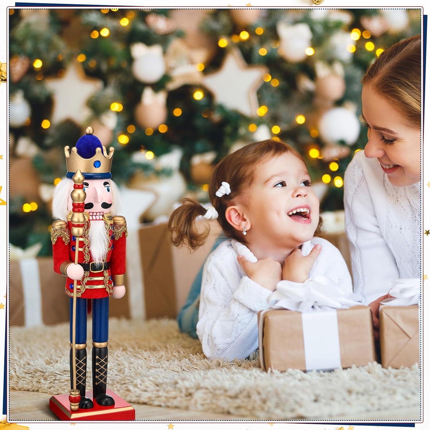 Cascanueces de Madera Karenhi 38 cm Rey Clásico Decoración Navideña