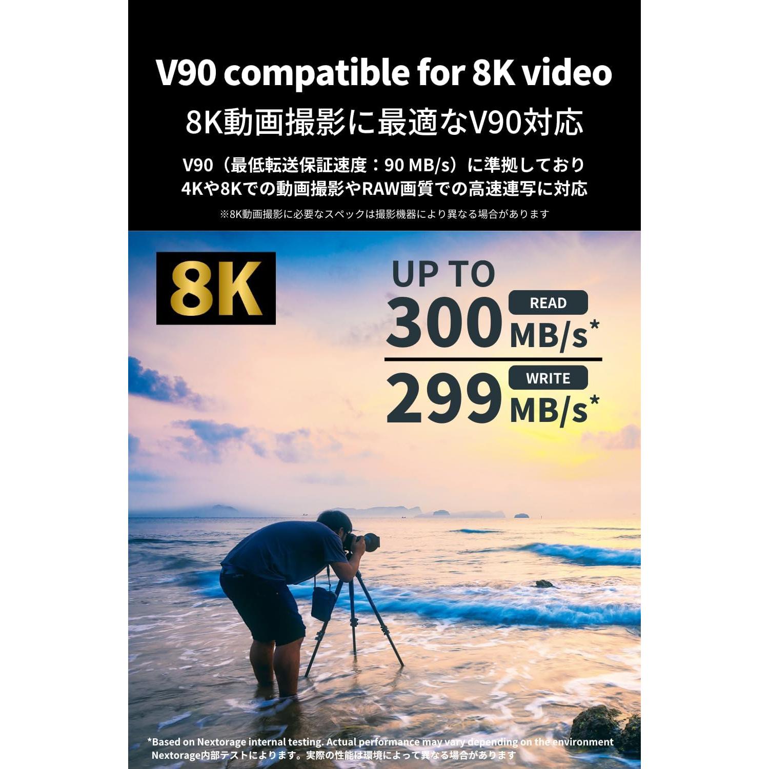 Nextorage 64GB 2pack SDXC UHS-II V90 Tarjeta SD 300MB/s