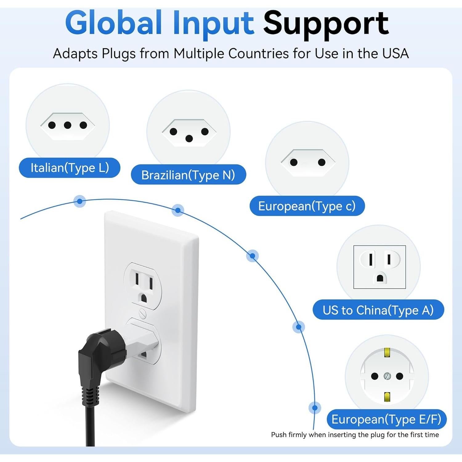 Adaptador de Enchufe Unidapt 10-Pack UE a EE. UU. Blanco