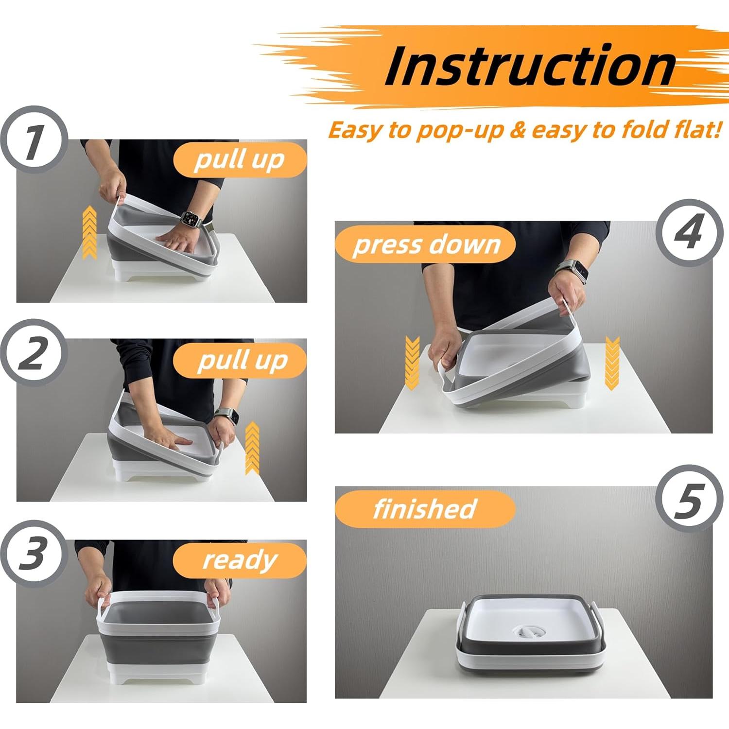 Fregadero Plegable GIMWA 9L Portátil para Camping y Biberones