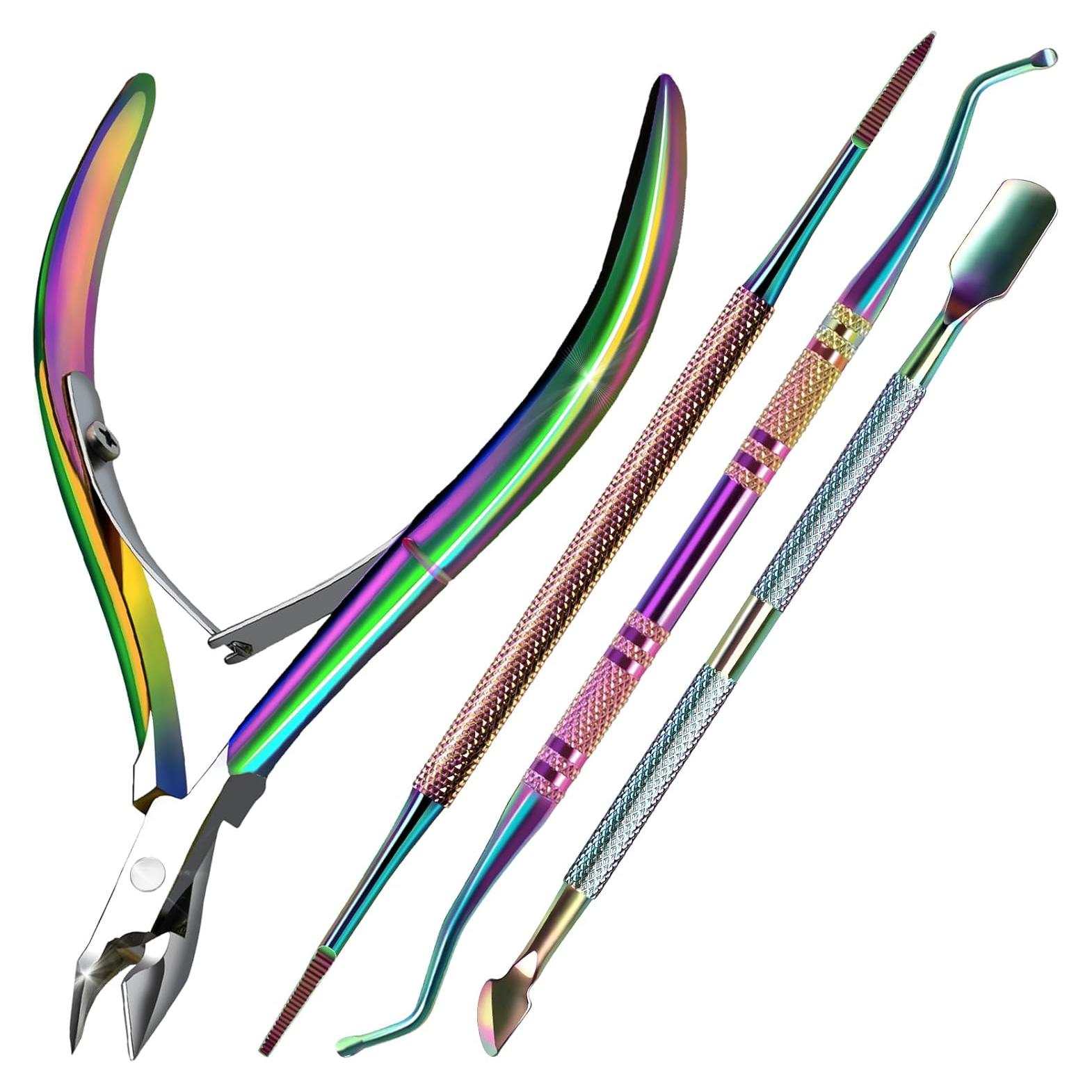 Kit de Cutículas FANDAMEI 4 Piezas Acero Inoxidable