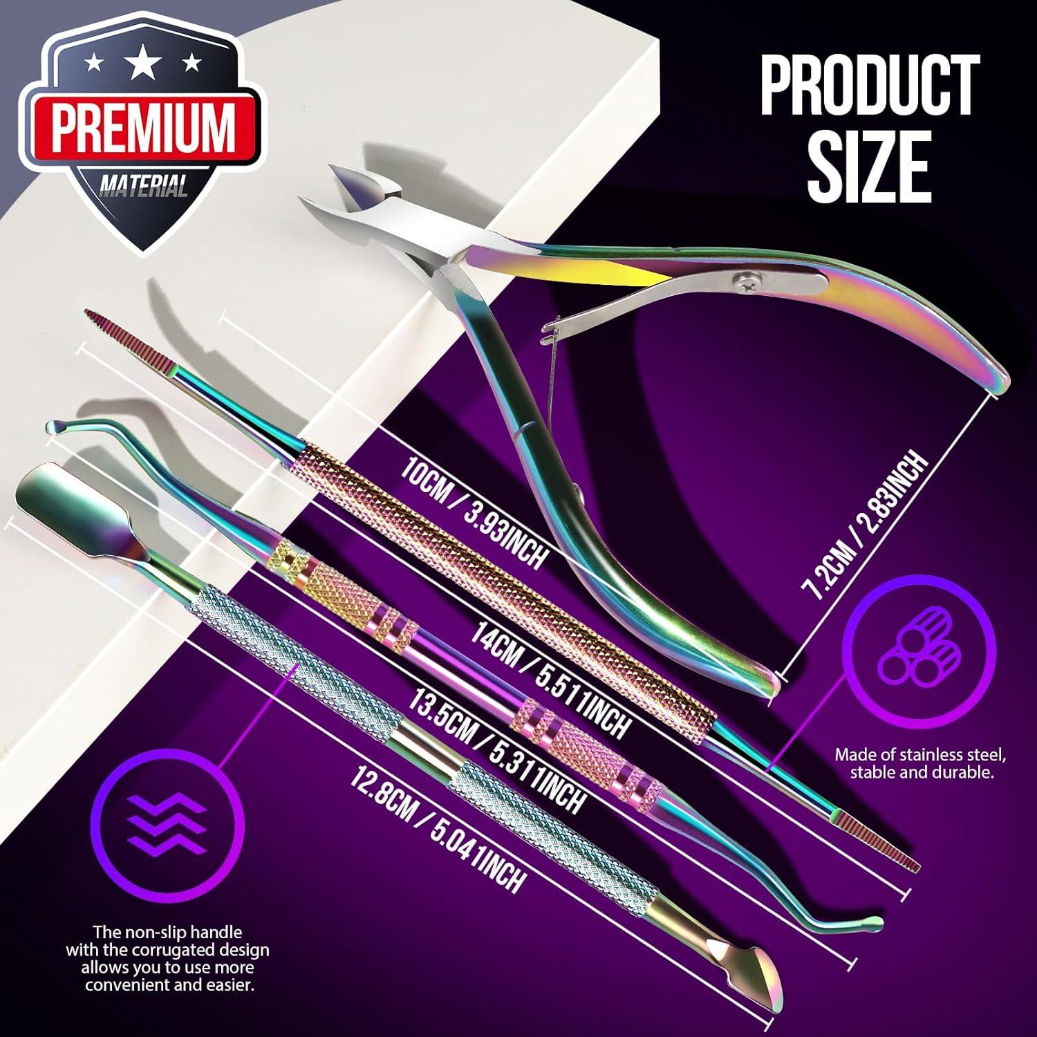 Kit de Cutículas FANDAMEI 4 Piezas Acero Inoxidable