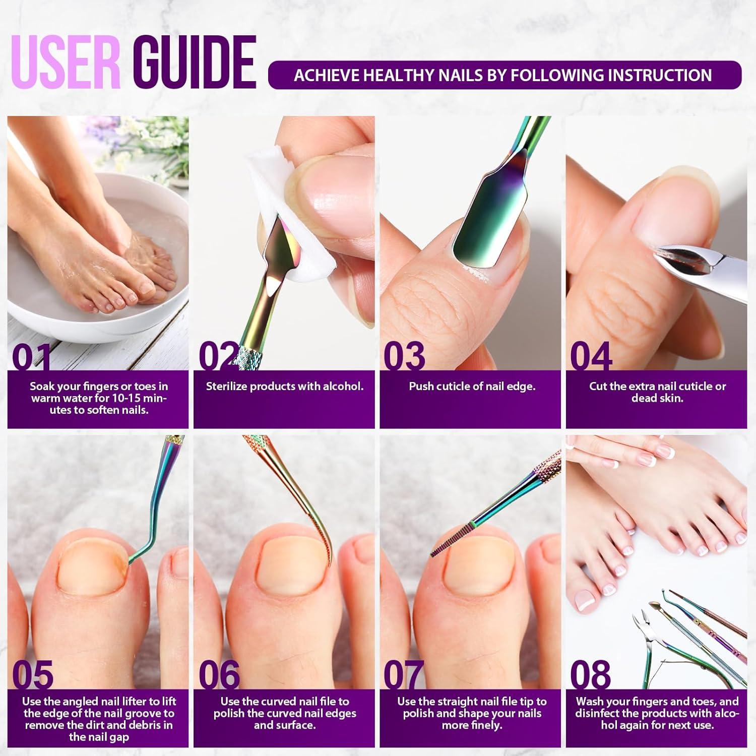 Kit de Cutículas FANDAMEI 4 Piezas Acero Inoxidable