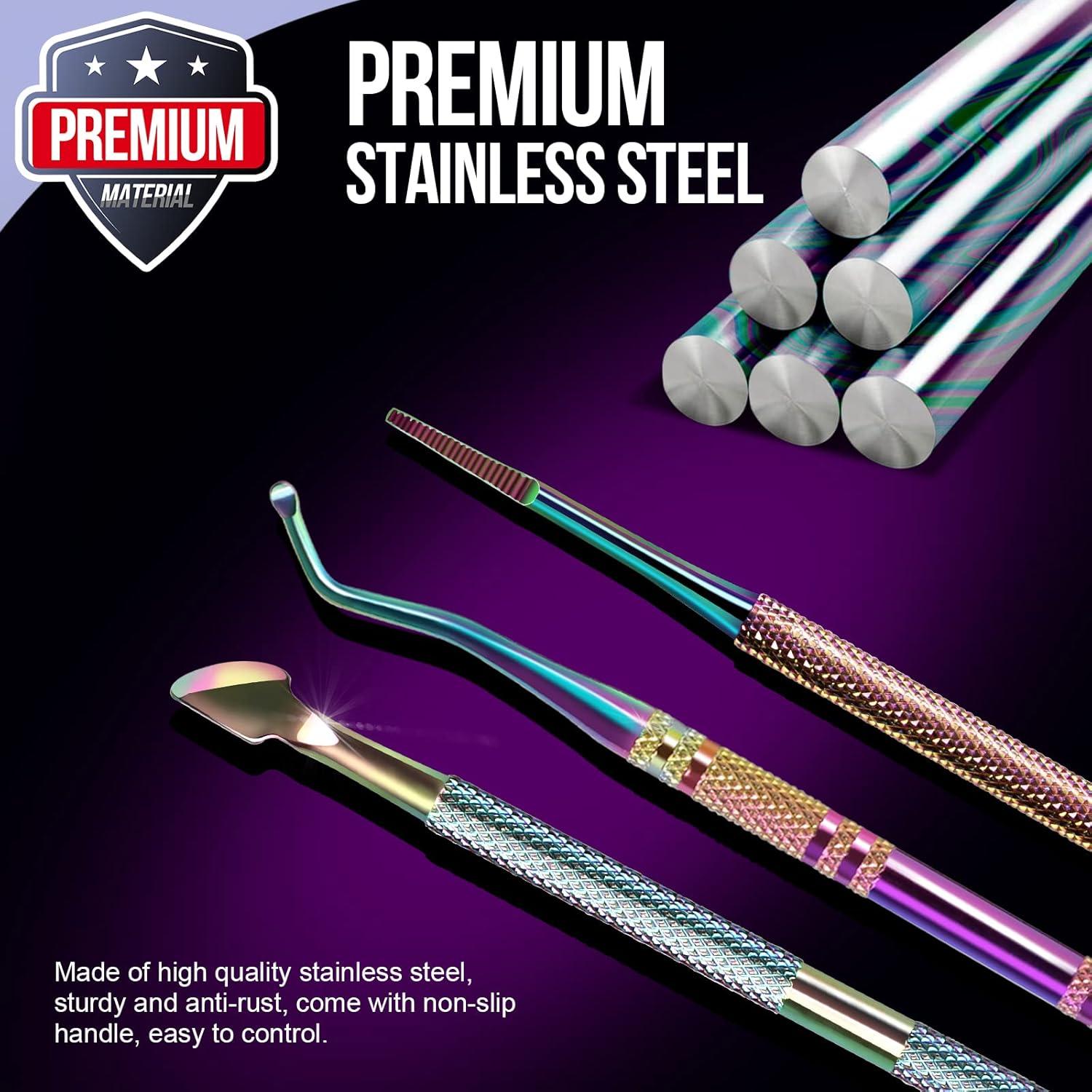 Kit de Cutículas FANDAMEI 4 Piezas Acero Inoxidable