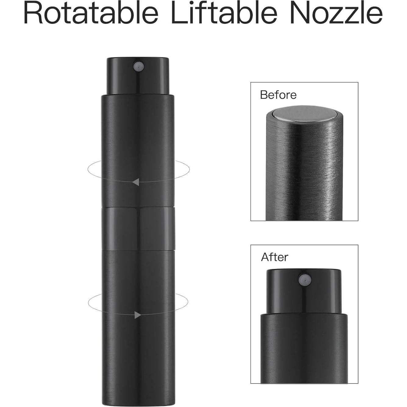 Botella Spray Atomizador Rellenable 8ml LISAPACK Negro