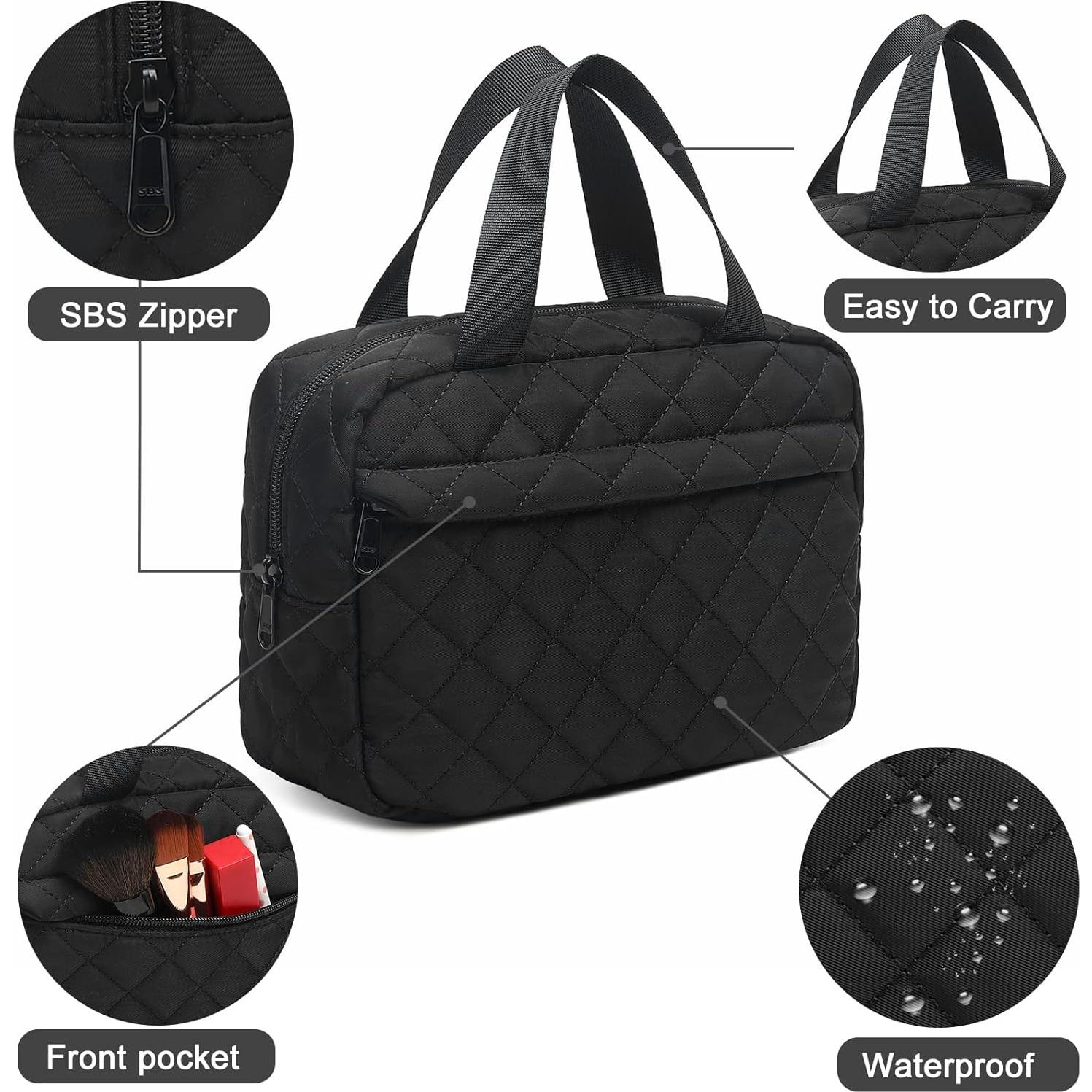 Bolsa de Maquillaje BTOOP Negra Acolchada 25.9x19.1 cm