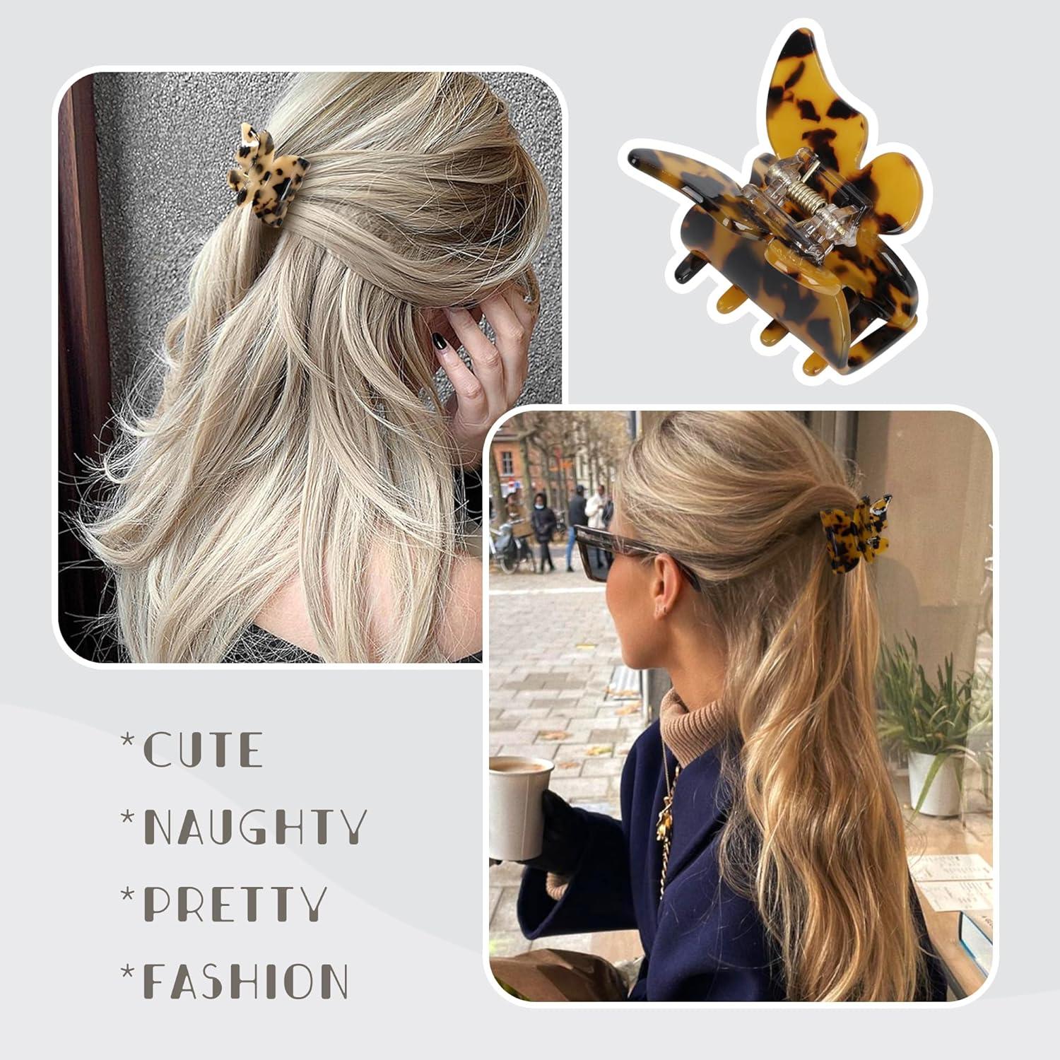 Pinzas para el cabello mariposa NAISIER - 3 colores, 10 cm