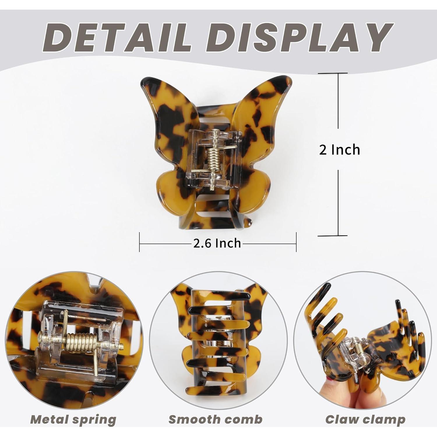 Pinzas para el cabello mariposa NAISIER - 3 colores, 10 cm