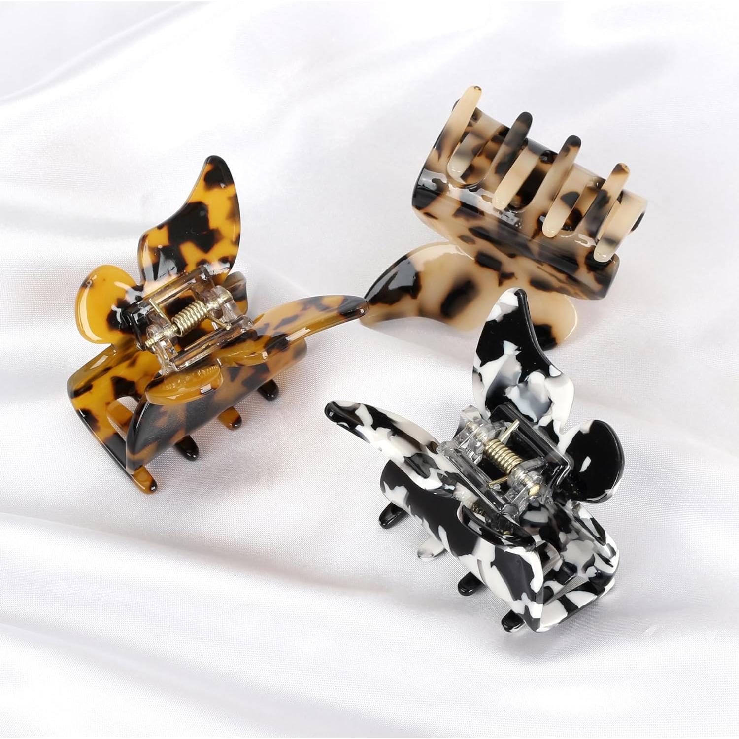 Pinzas para el cabello mariposa NAISIER - 3 colores, 10 cm