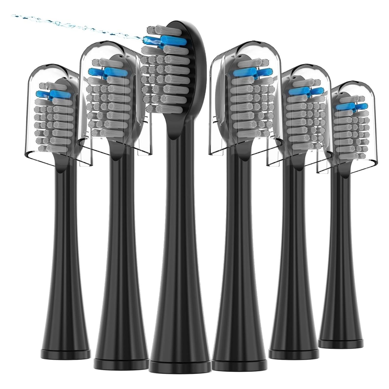 Paquete de 6 cabezales de cepillo Waterpik Sonic Fusion - Negro