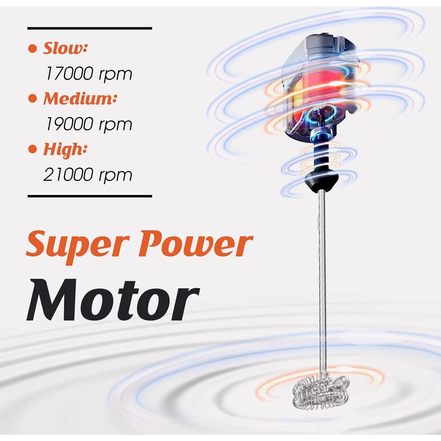 Espumador de Leche Recargable FoodVille MF09 con 3 Varillas