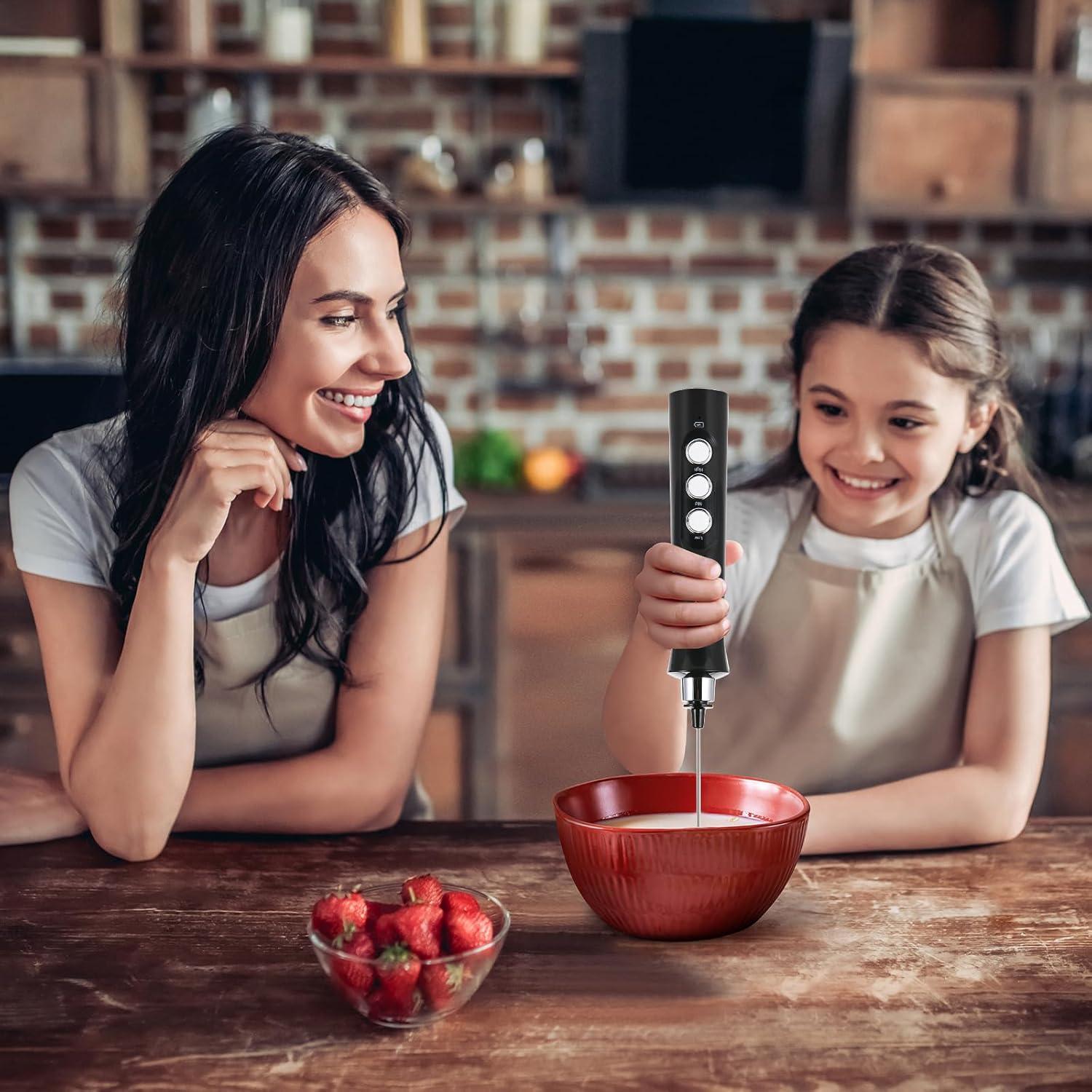 Espumador de Leche Recargable FoodVille MF09 con 3 Varillas