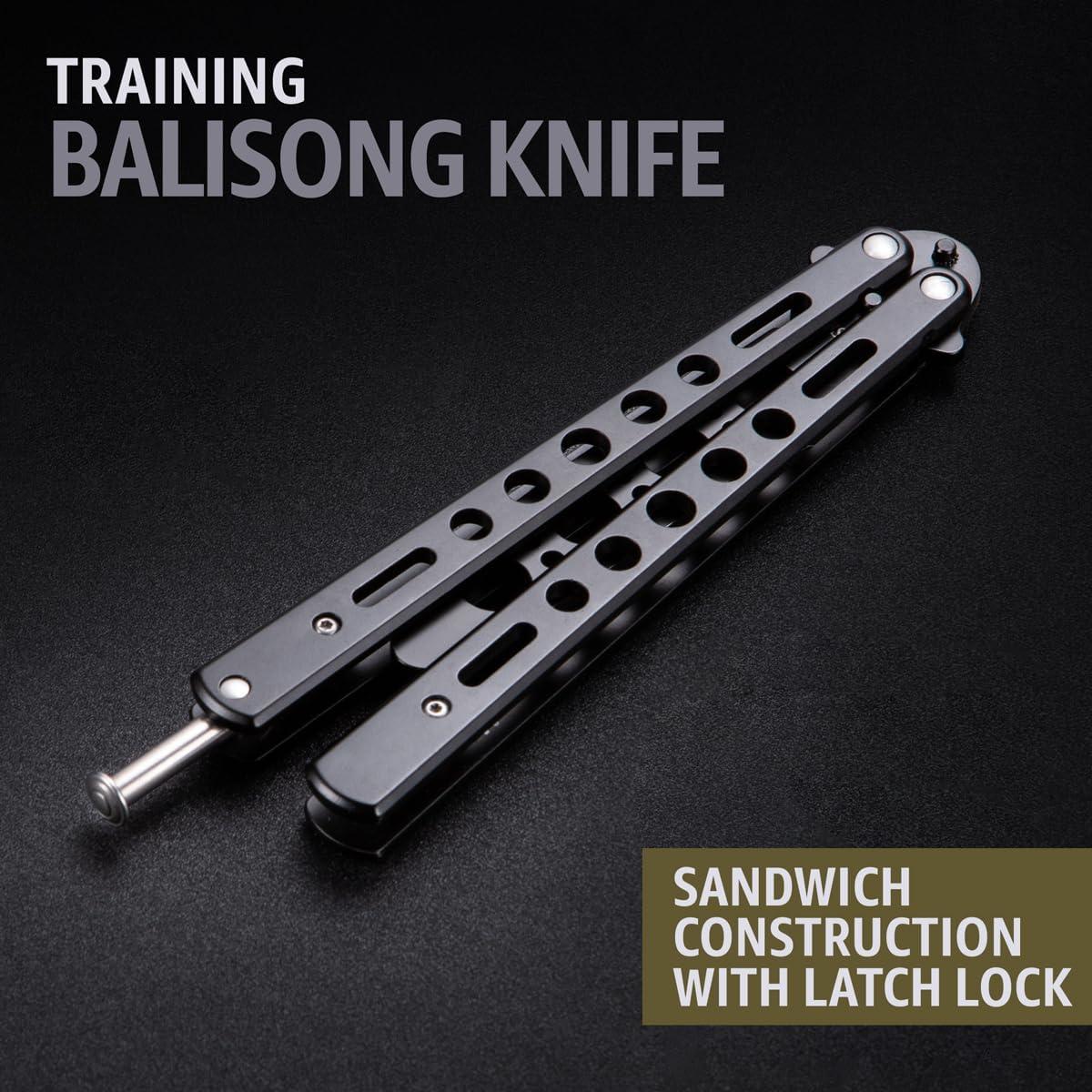 Cuchillo Mariposa Entrenador Grand Way K10 Negro 23 cm