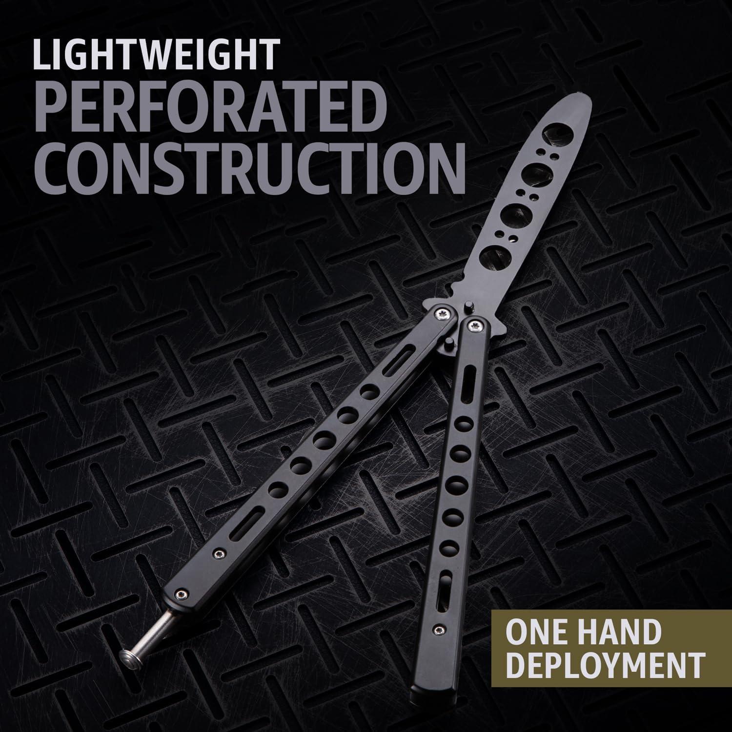 Cuchillo Mariposa Entrenador Grand Way K10 Negro 23 cm