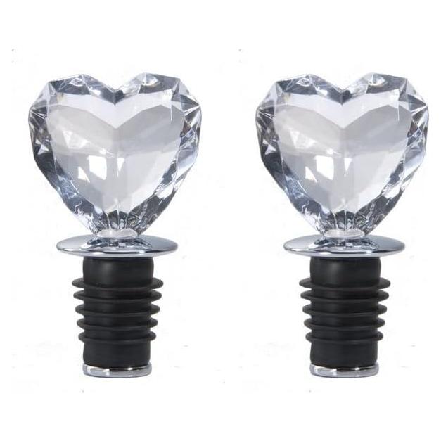 Tapón de Botella Prodyne Corazón Acrílico Transparente x2