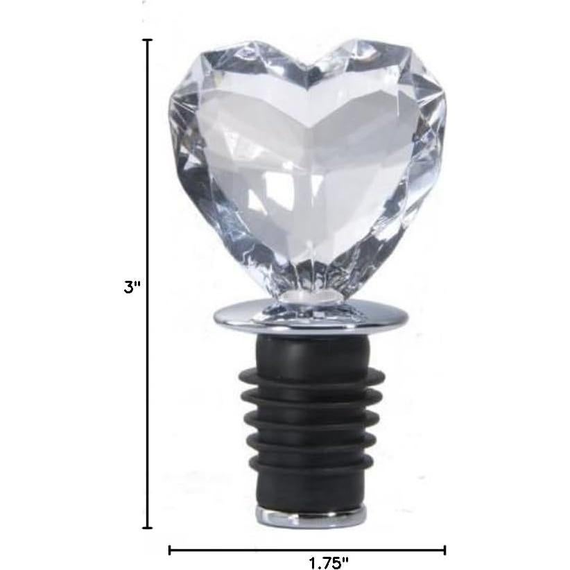 Tapón de Botella Prodyne Corazón Acrílico Transparente x2