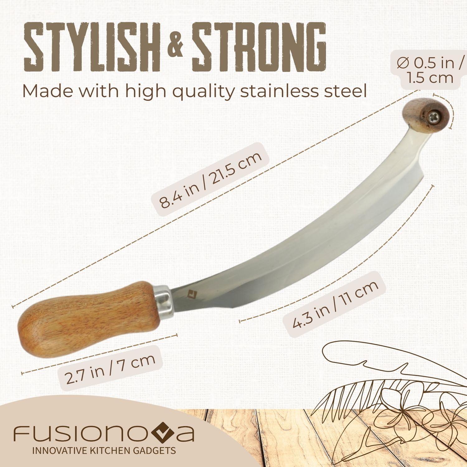 Cuchillo de Queso de Dos Manos Fusionova 10.9 cm Acero Inoxidable