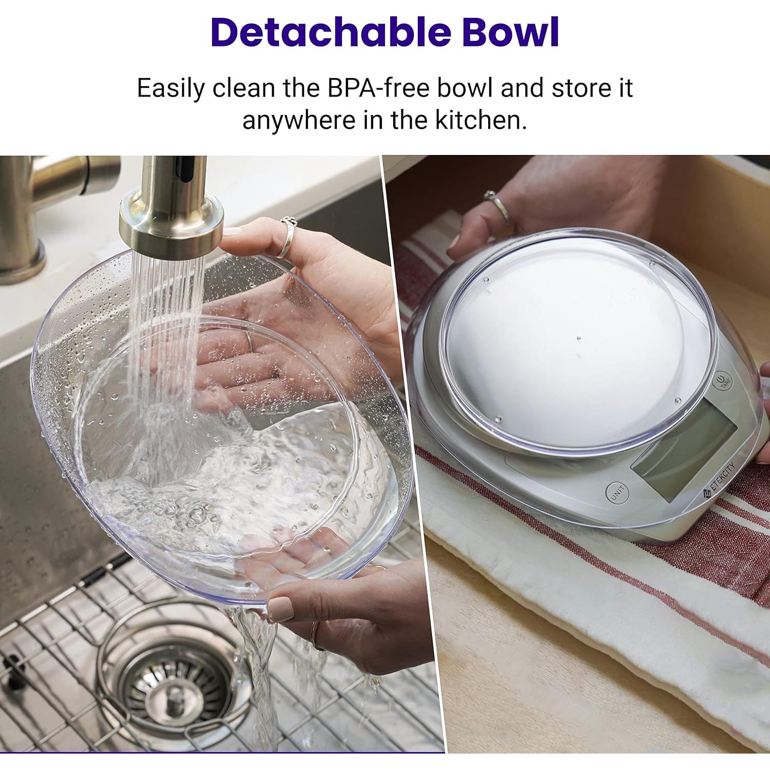 Balanza de Cocina Digital Etekcity 5kg con Tazón Desmontable