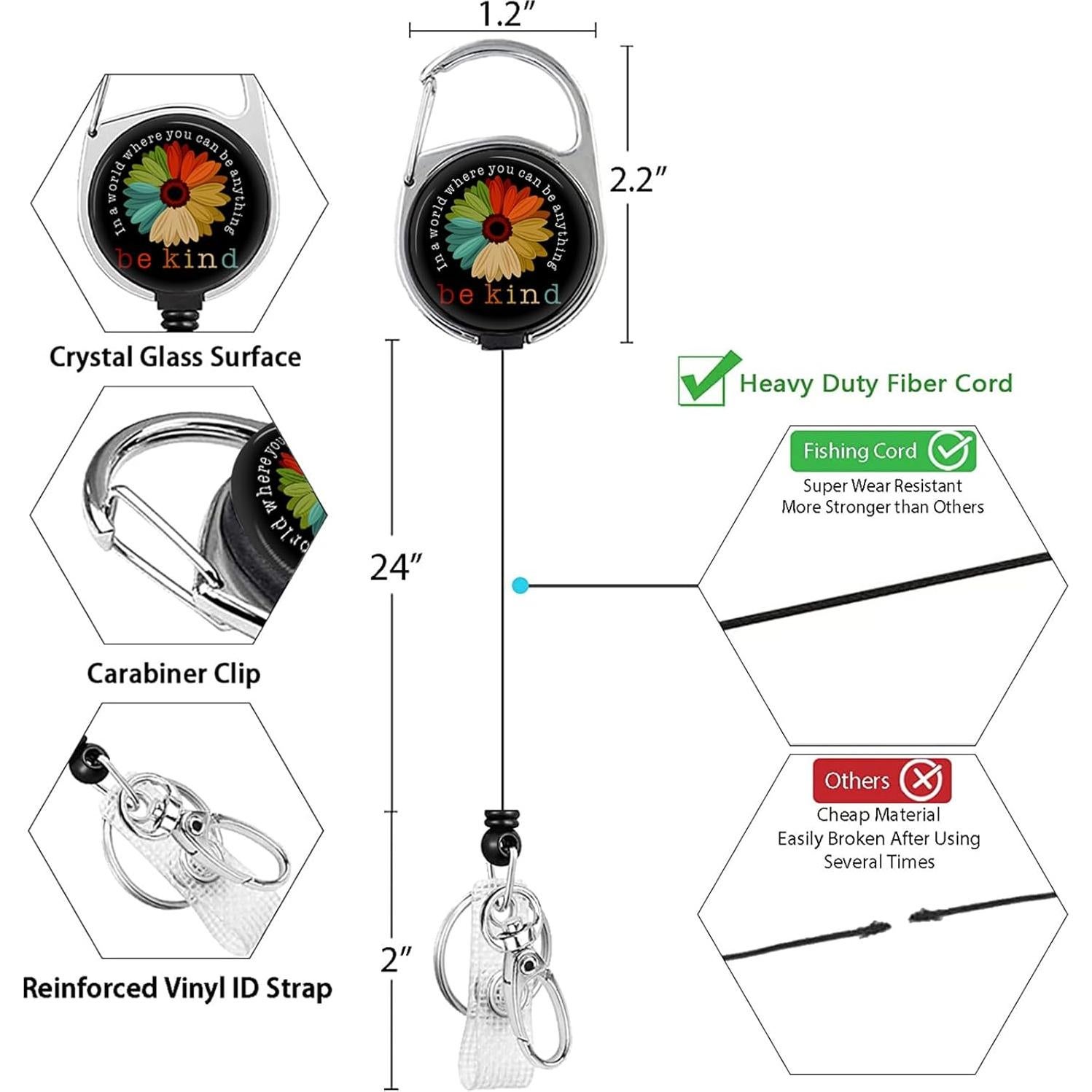 Portatarjetas vertical Dooyilets con carrete retráctil y cordón