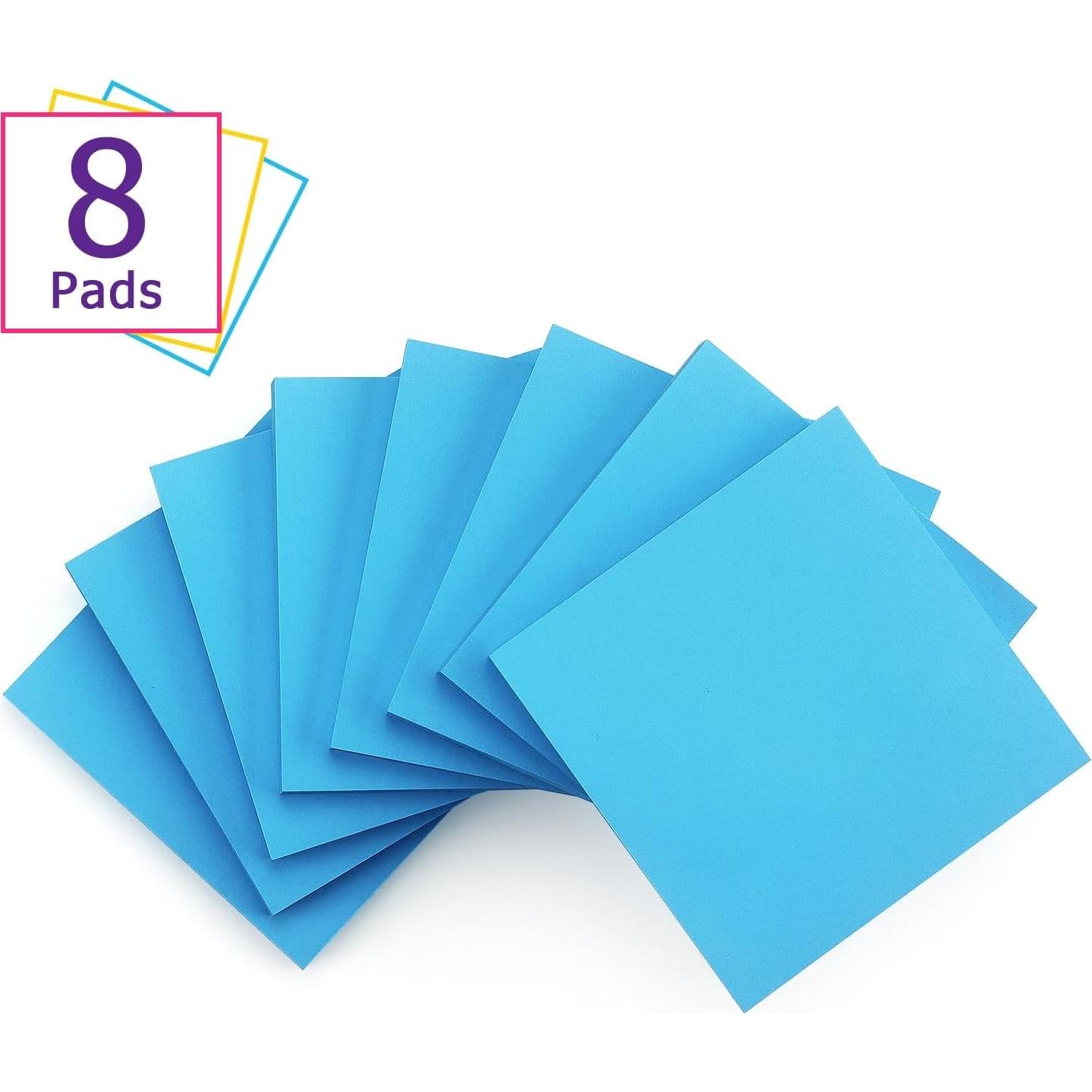 Notas Adhesivas Lobo Oriental 7.6x7.6 cm 8 Blocs 80 Hojas Azul